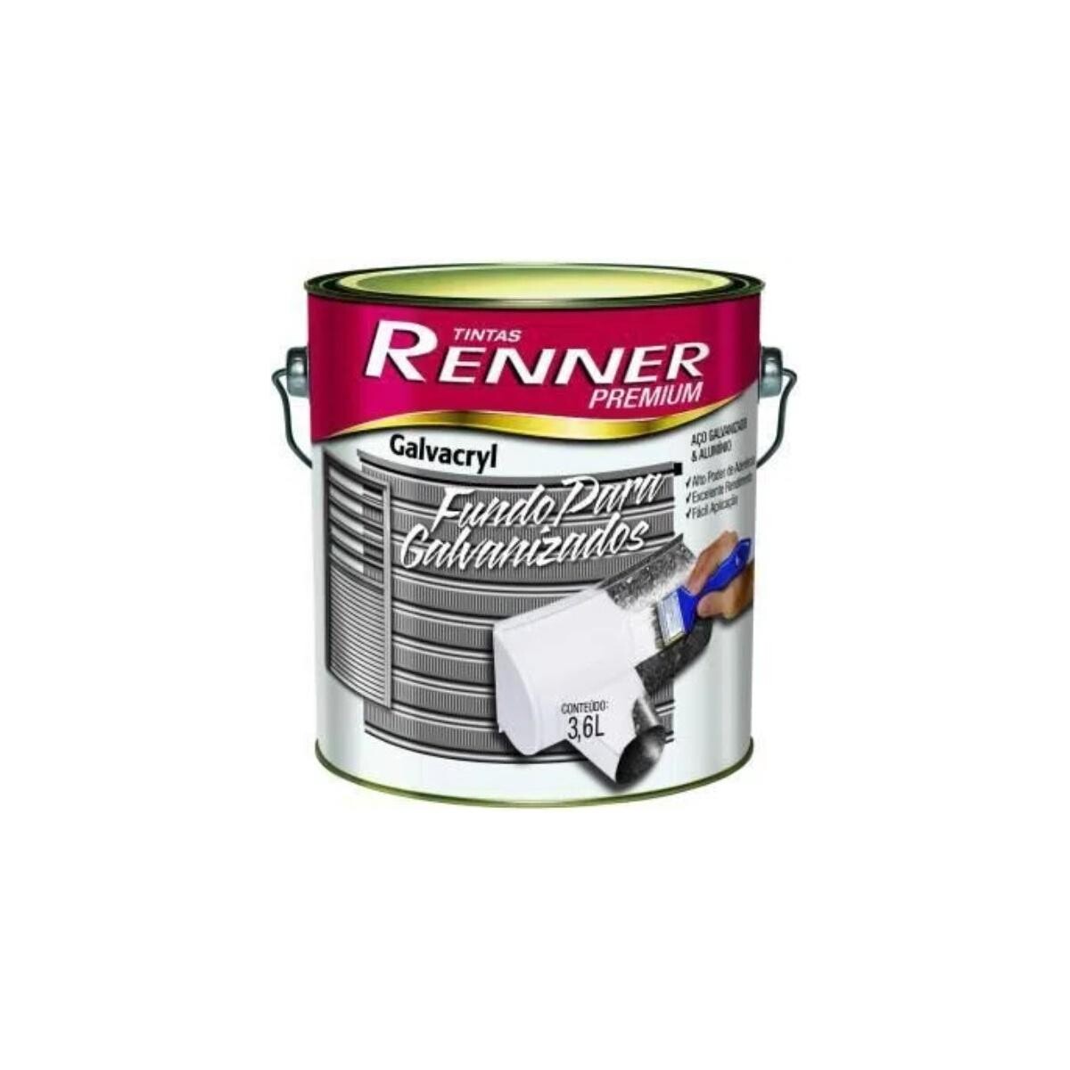 Fundo Galvacril Branco 3,6l Renner - Primer Anticorrosivo Qualidade
