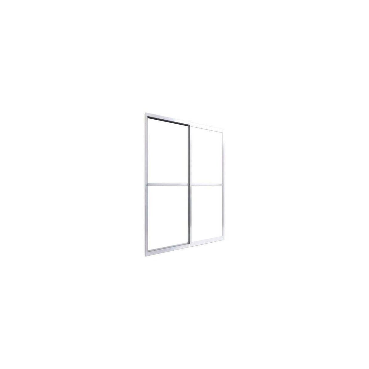 Kit Box Reto Esaf 1,10x1,85m Vidro Cristal 2 Folhas