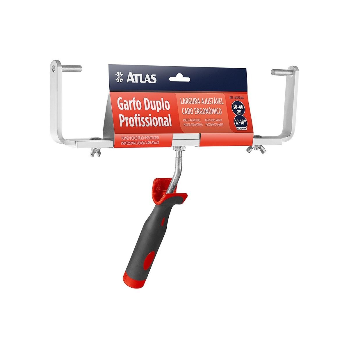 Garfo para Rolo de Pintura Duplo Profissional Atlas Alta Performance