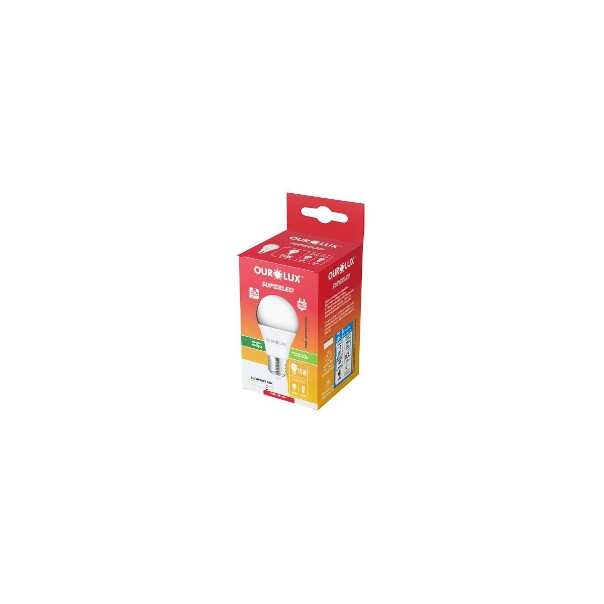 Lâmpada Bulbo 15w Ourolux 6500k Branco-frio