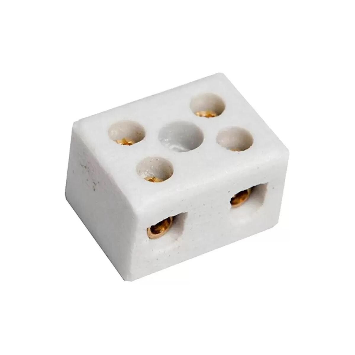 Conector Porcelana Bipolar Eletroconex 10mm Alta Temperatura
