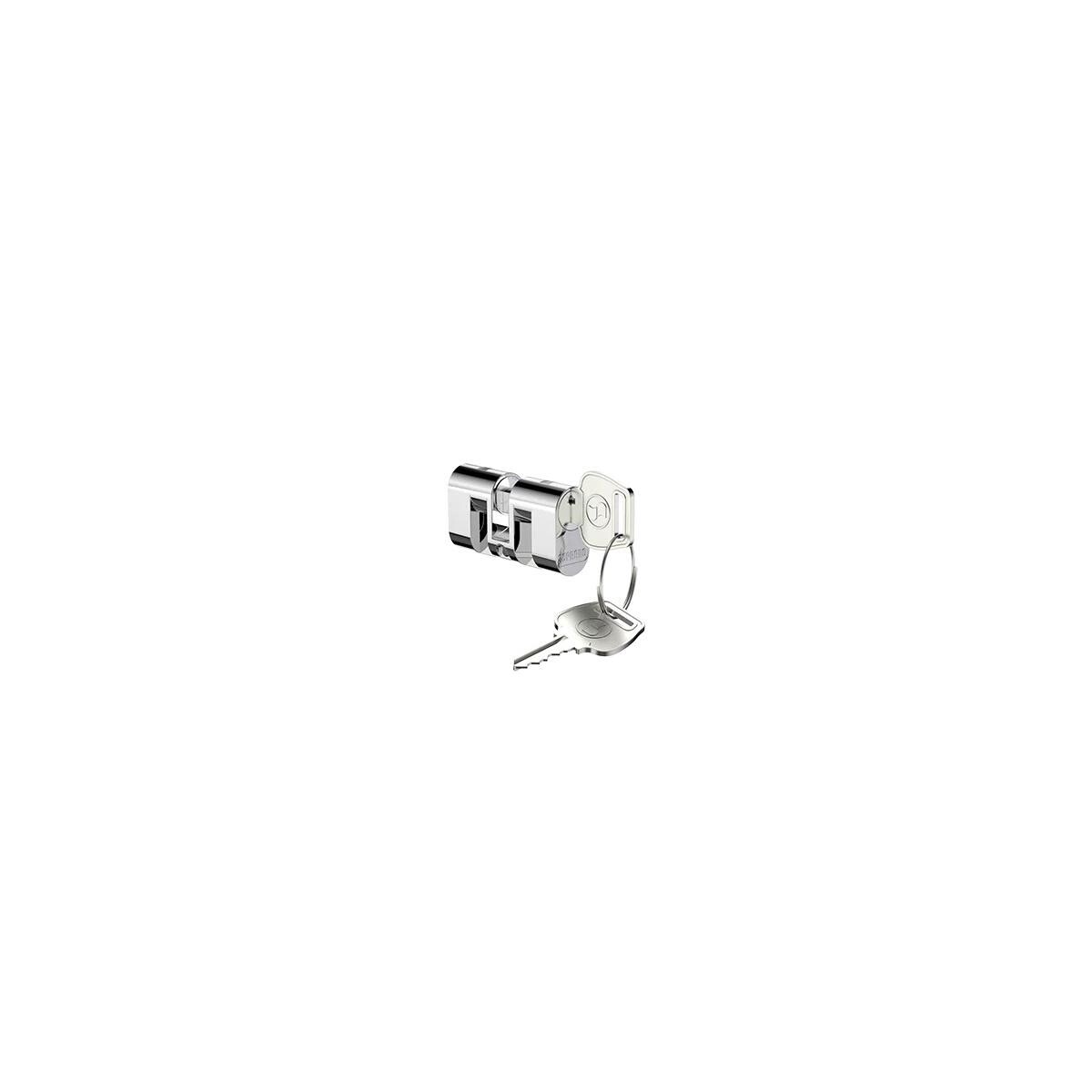 Cilindro Fechadura Papaiz Soprano 2 Chaves Perfil Zamac Escovado