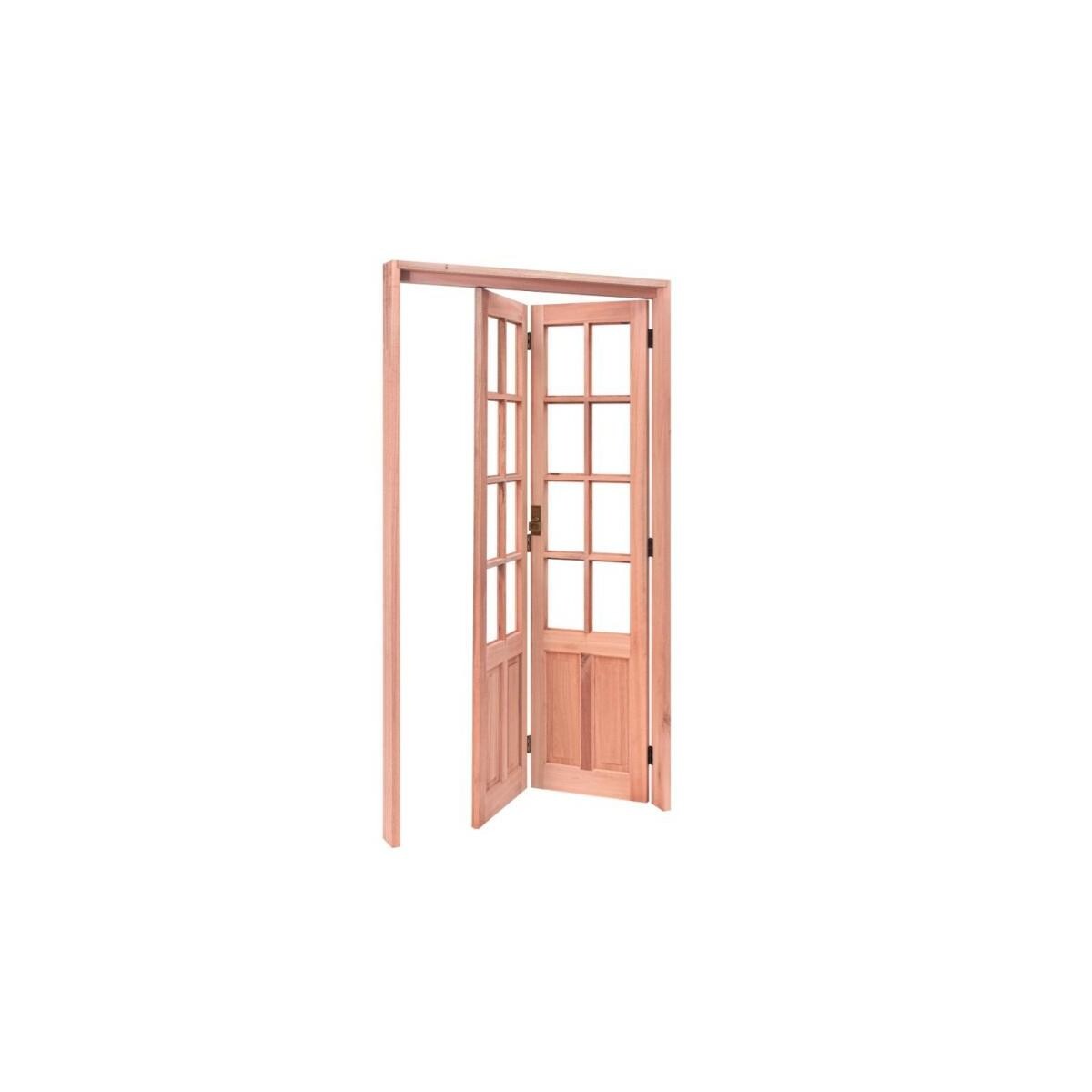 Porta Eucalipto Camarão Esel 84x213x12 Vidro Quadriculado Esquerda