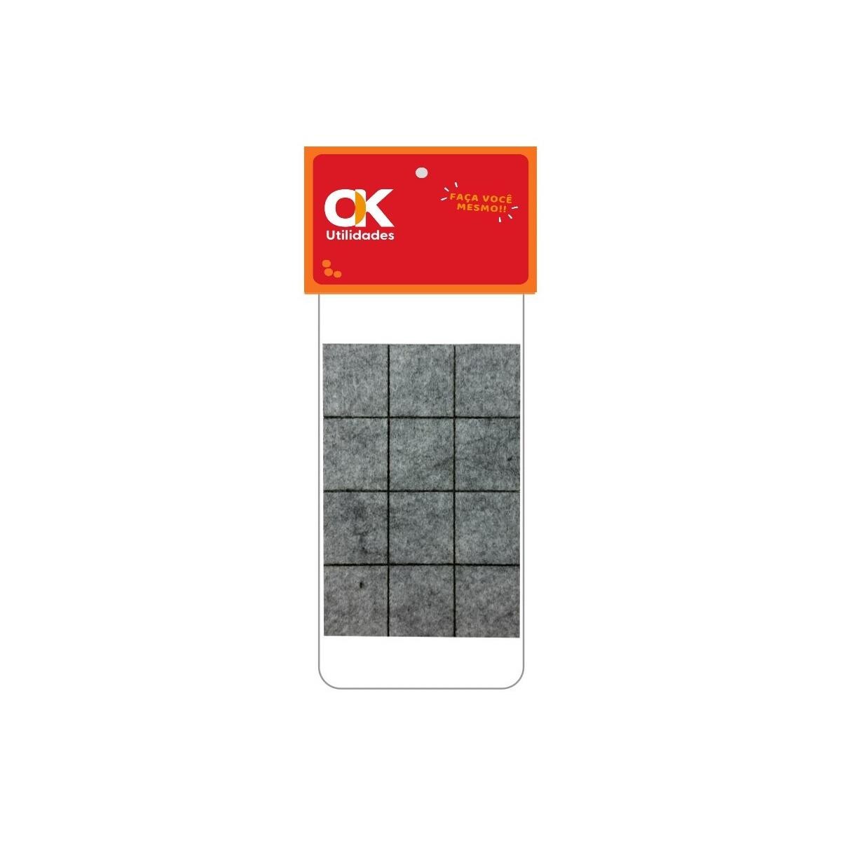 Feltro Protetor Quadrado Ok Utilidades 20x20x2mm Adesivo
