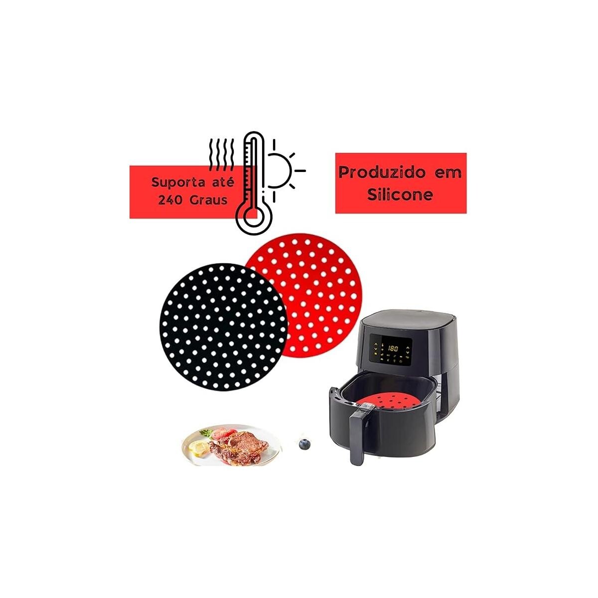 Tapete Protetor Silicone Airfryer Redonda 19cm Atacado São Jorge Reutilizável