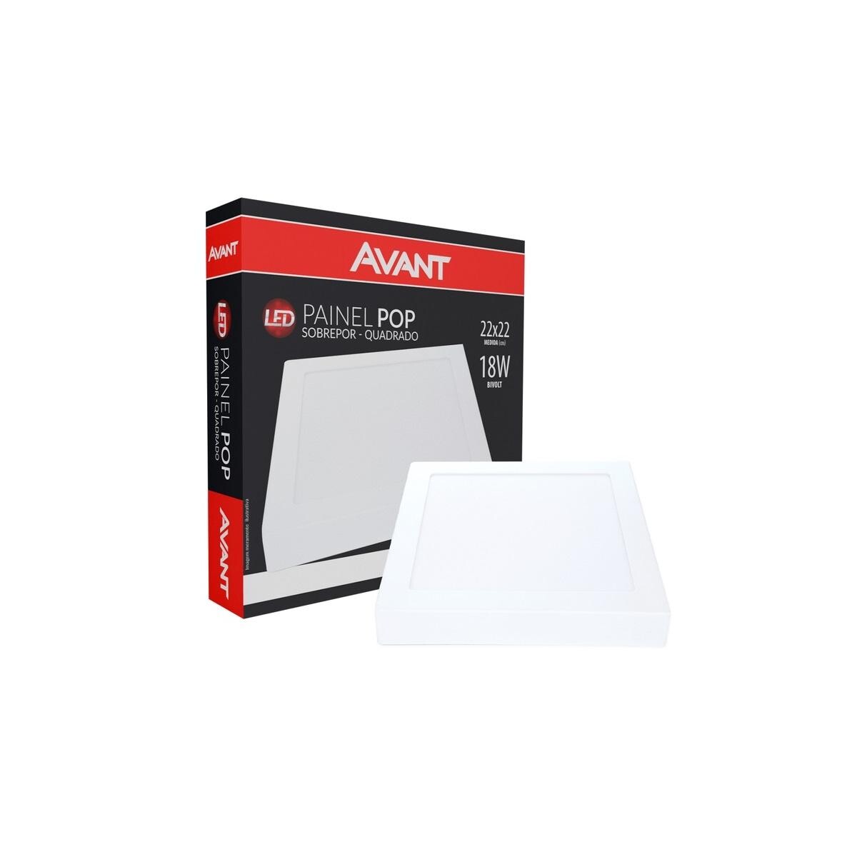 Painel Led Slim Sobrepor 18w 6500k Avant - Luz Branca Fria