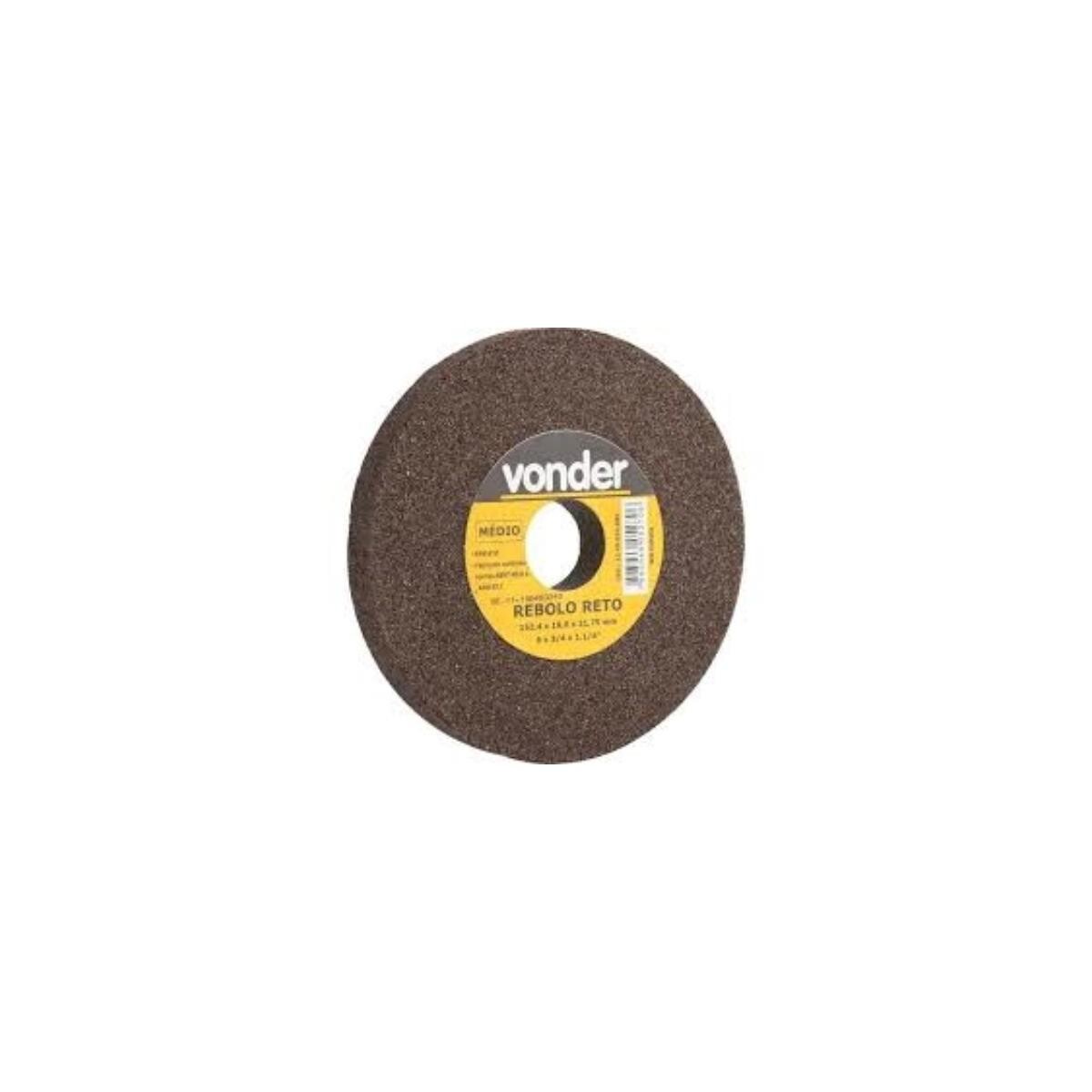 Rebolo Reto Vonder 6x3/4" Médio para Desbaste e Acabamento