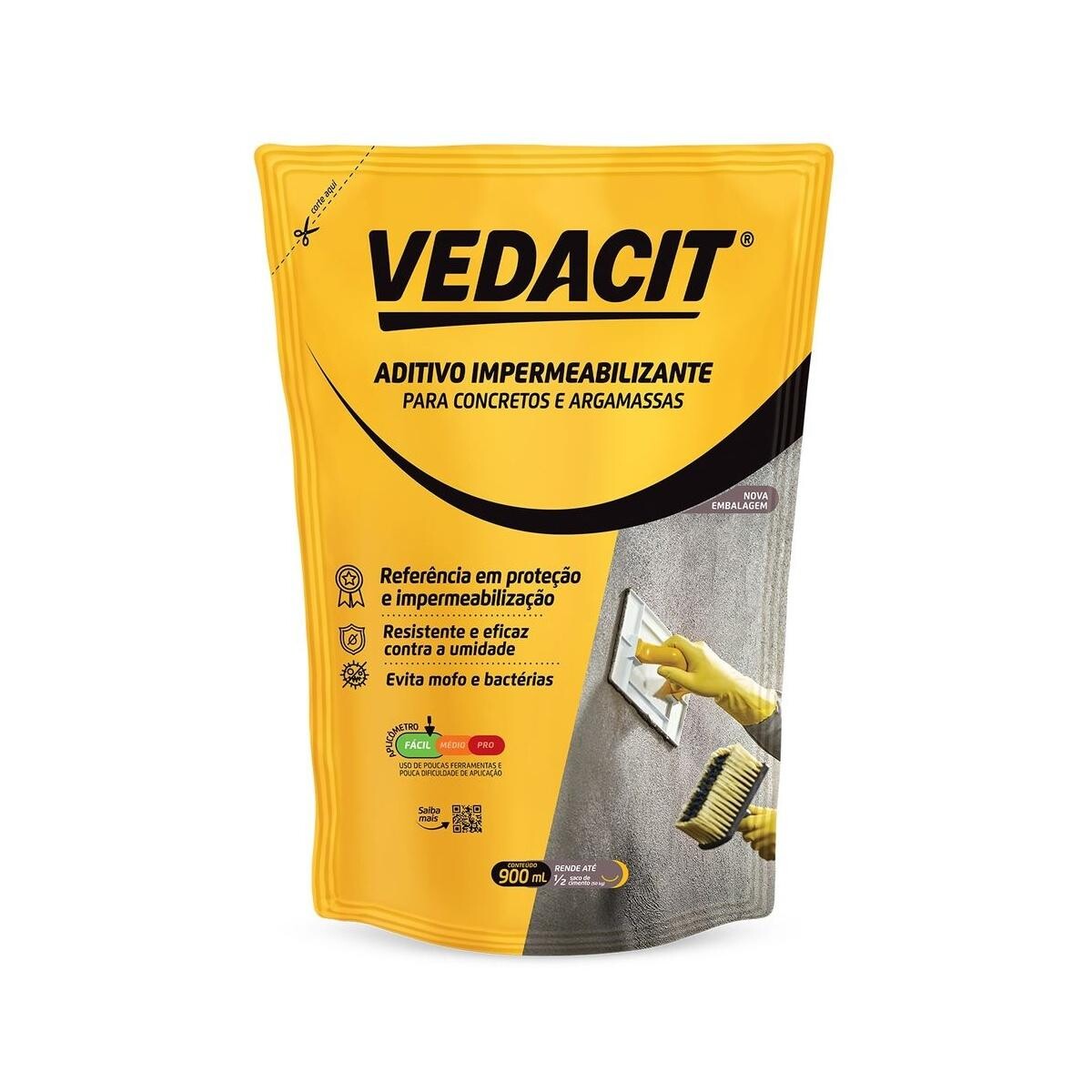 Impermeabilizante Líquido Vedacit 900ml para Argamassa e Concreto