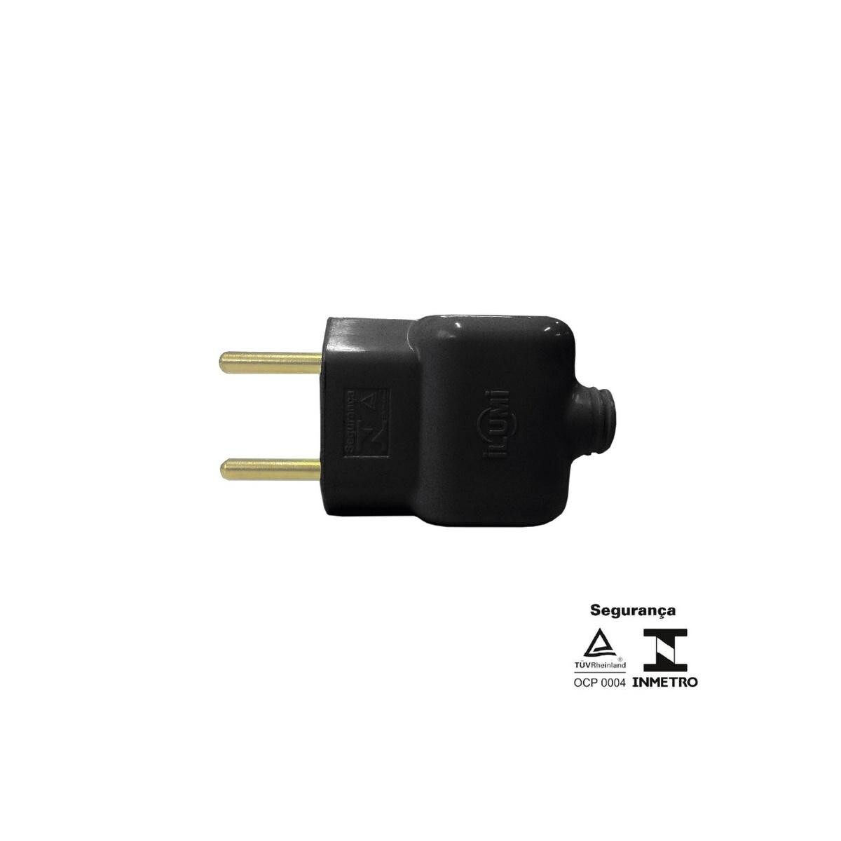 Plug Macho Ilumi Simples 10a - Conector Elétrico Durável