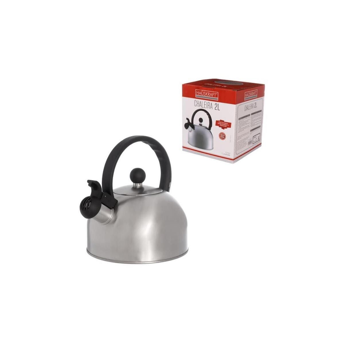 Chaleira Inox 2l Mimo Style com Apito Prata
