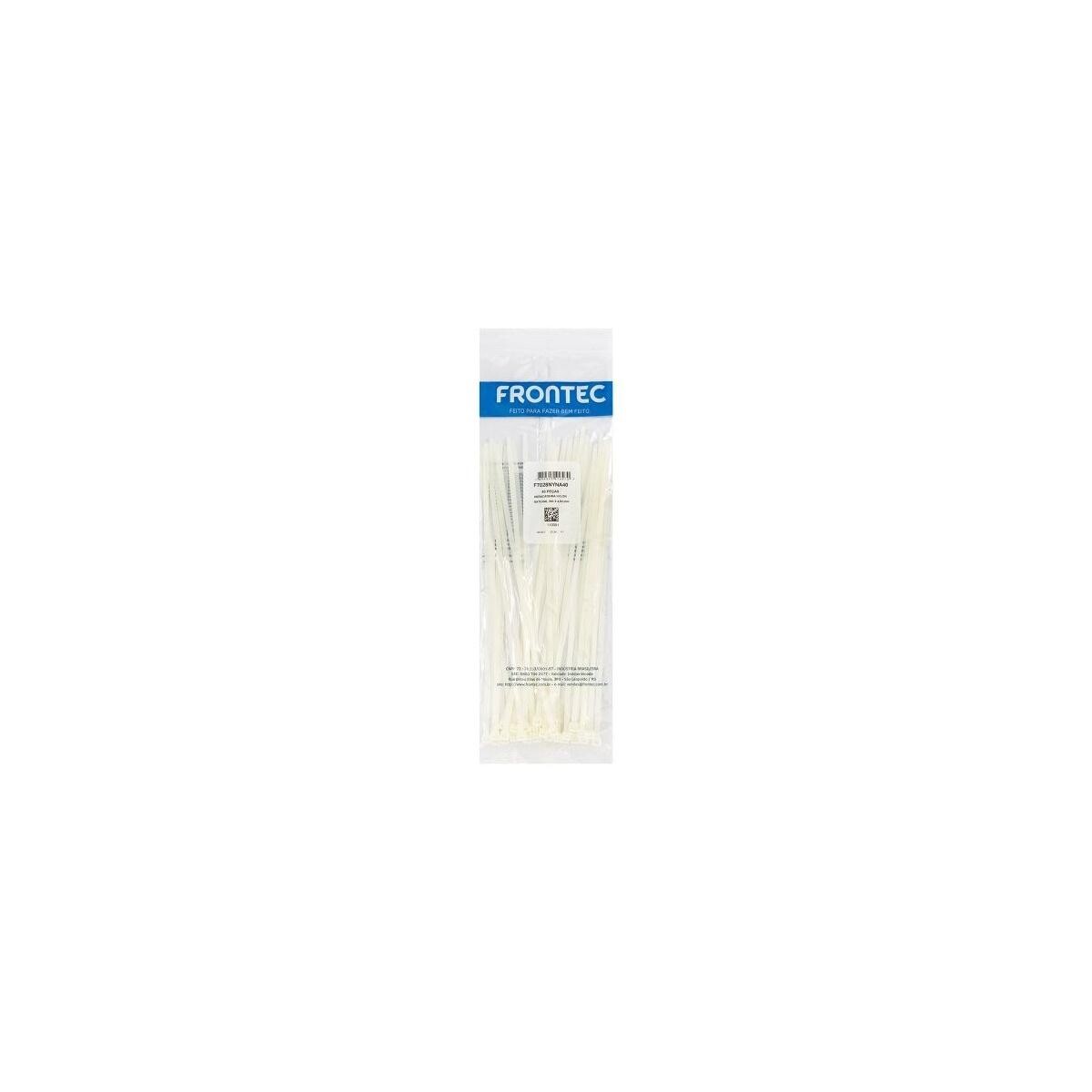 Abraçadeira de Nylon Frontec 2,5x150mm Natural para Fixação