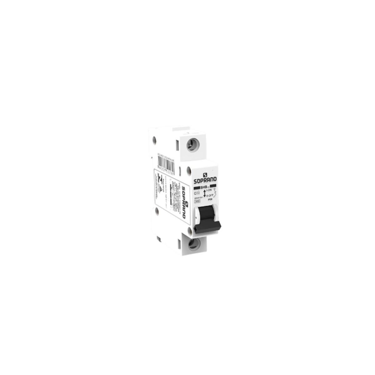 Disjuntor 06a Din Unipolar 1 Polo Curva C Soprano