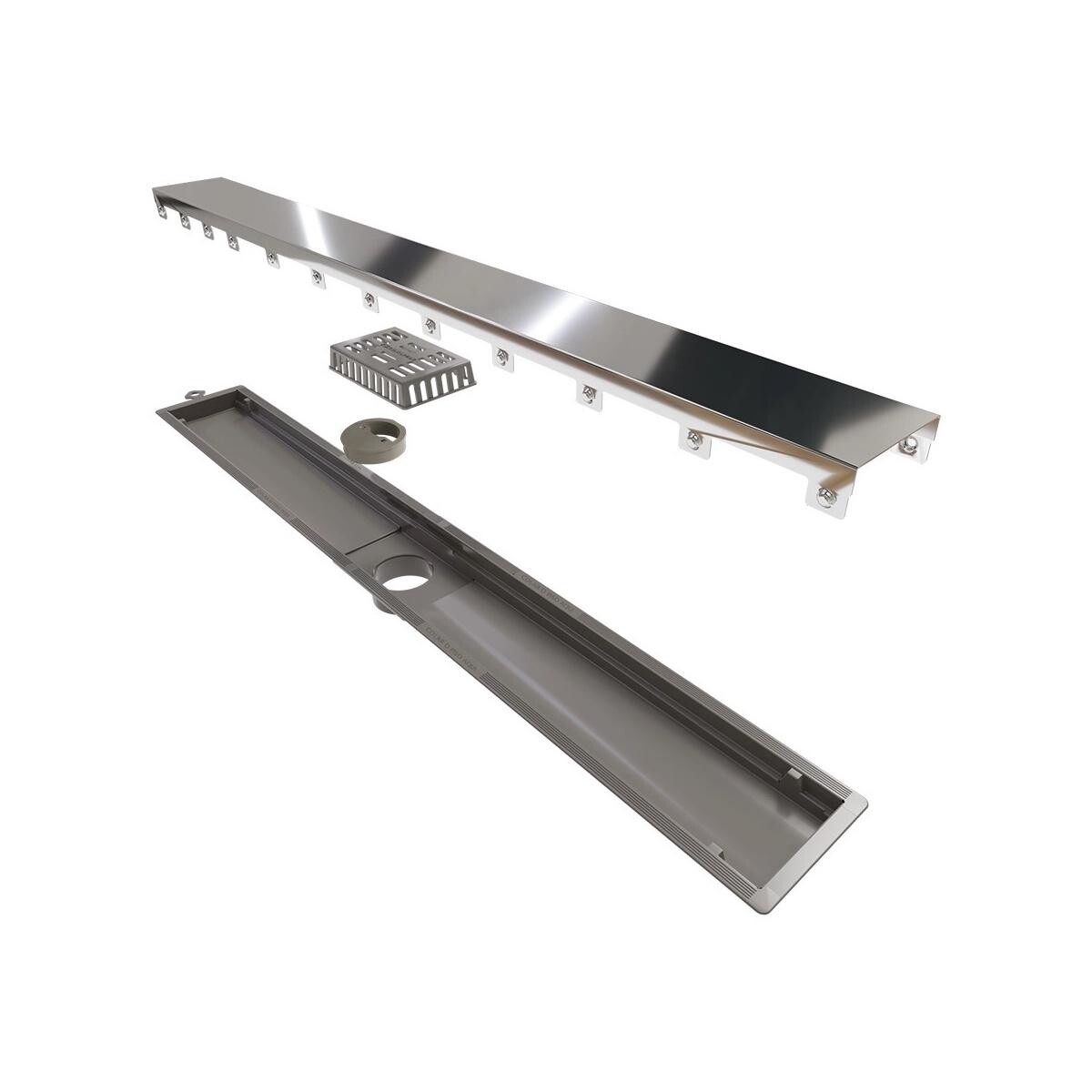 Ralo Linear Seco Central 75cm Inox Novii - Drenagem de Alta Performance