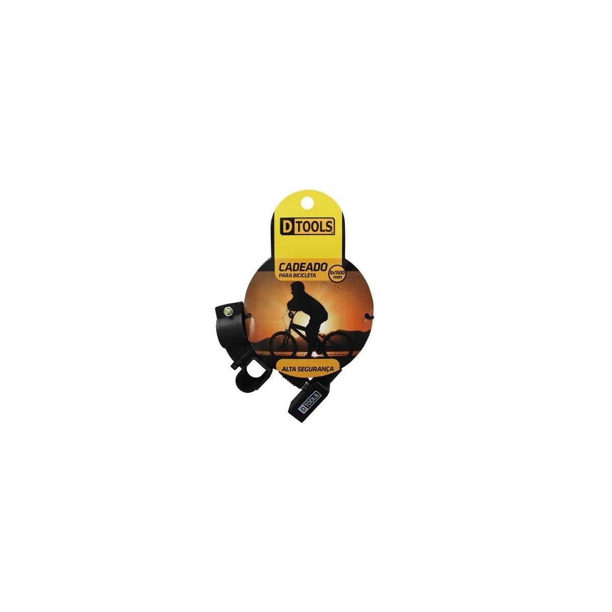 Cadeado para Bicicleta 8x1500mm D-tools Ref. 10665 Trava de Segurança