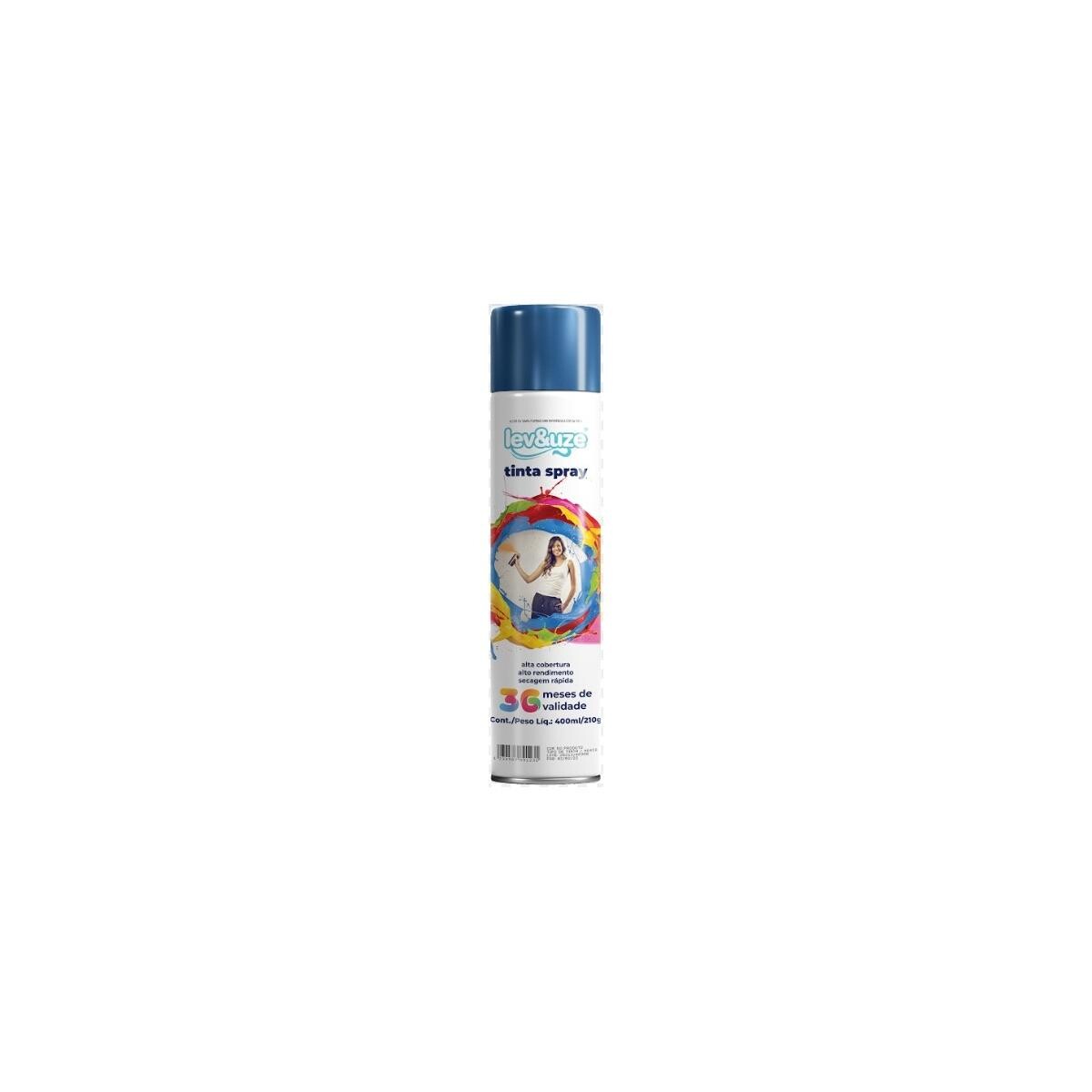 Tinta Spray Metálica Azul 400ml Lev&uze - Acabamento Profissional