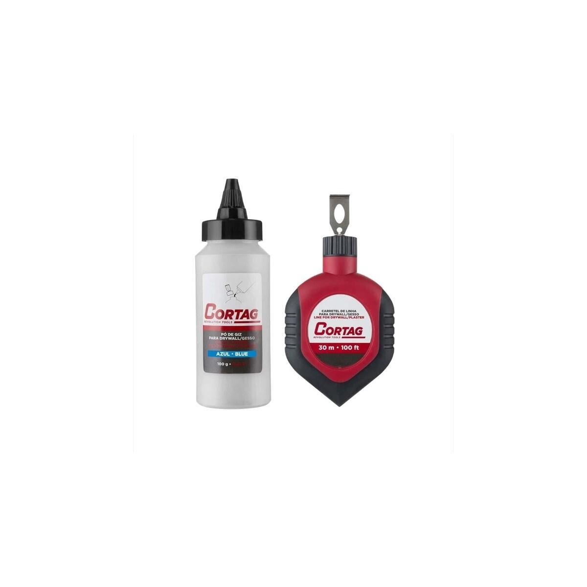 Carretel de Linha com Giz Azul 30m Cortag para Drywall e Gesso