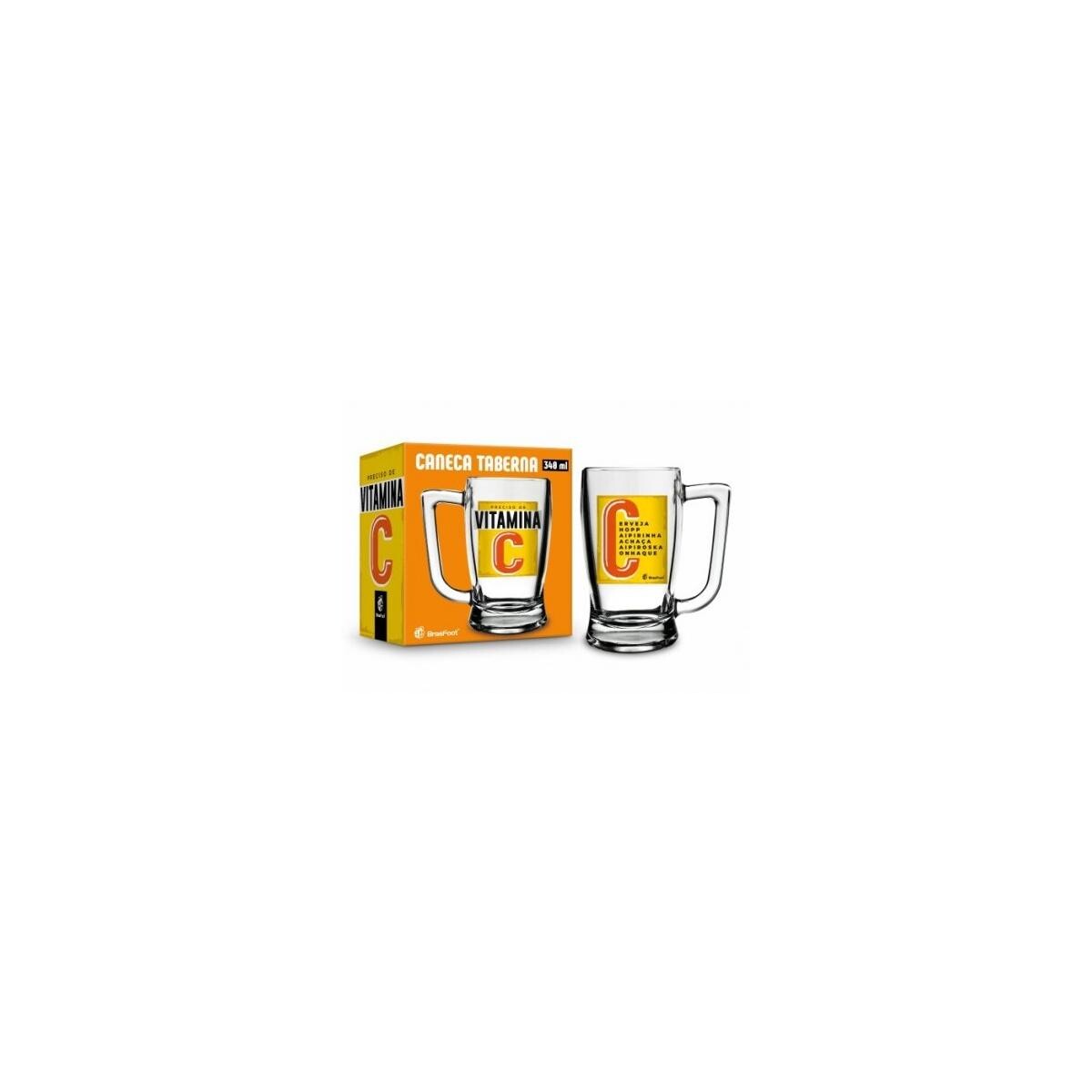 Caneca de Chopp Vidro 340ml Taberna - Preciso de Vitamina C