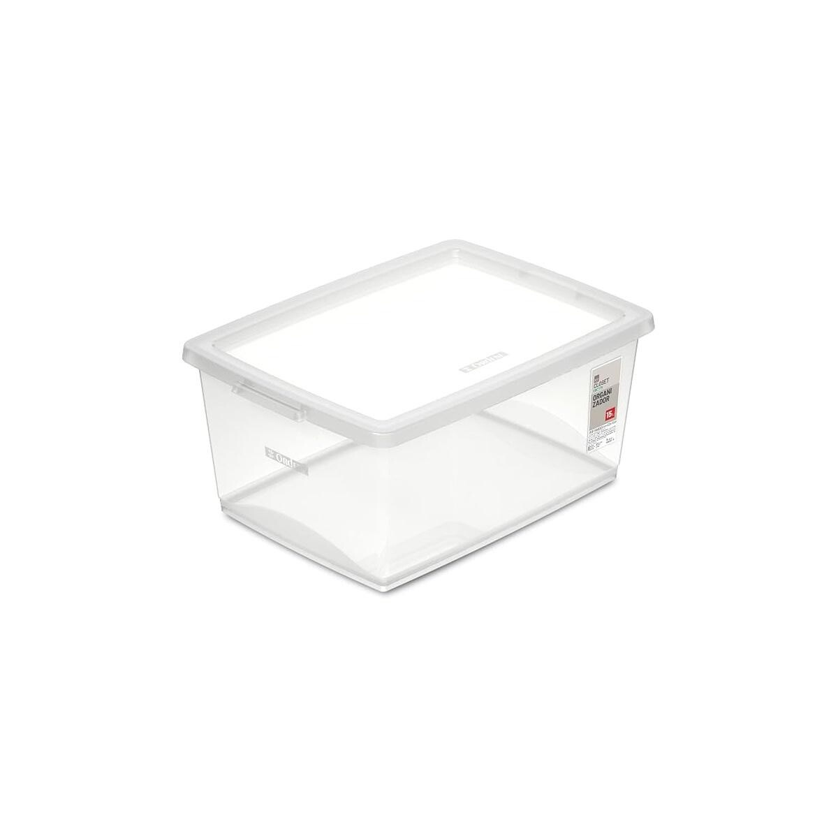 Caixa Organizadora Plástica Cristal 15l My Closet Ordene
