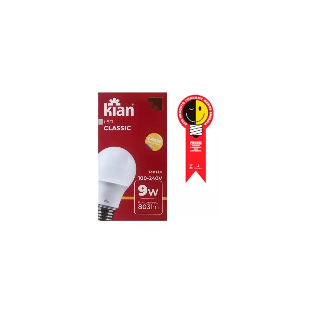 Lâmpada Led 9w Kian Bivolt 3000k Luz Amarela