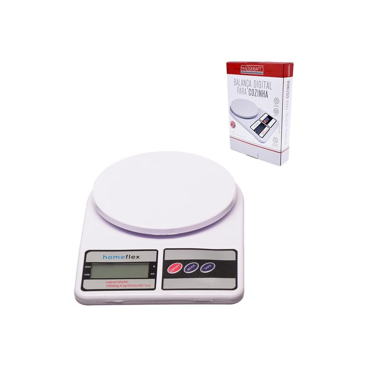 Balança Digital Cozinha 10kg Branca - Precisão e Durabilidade
