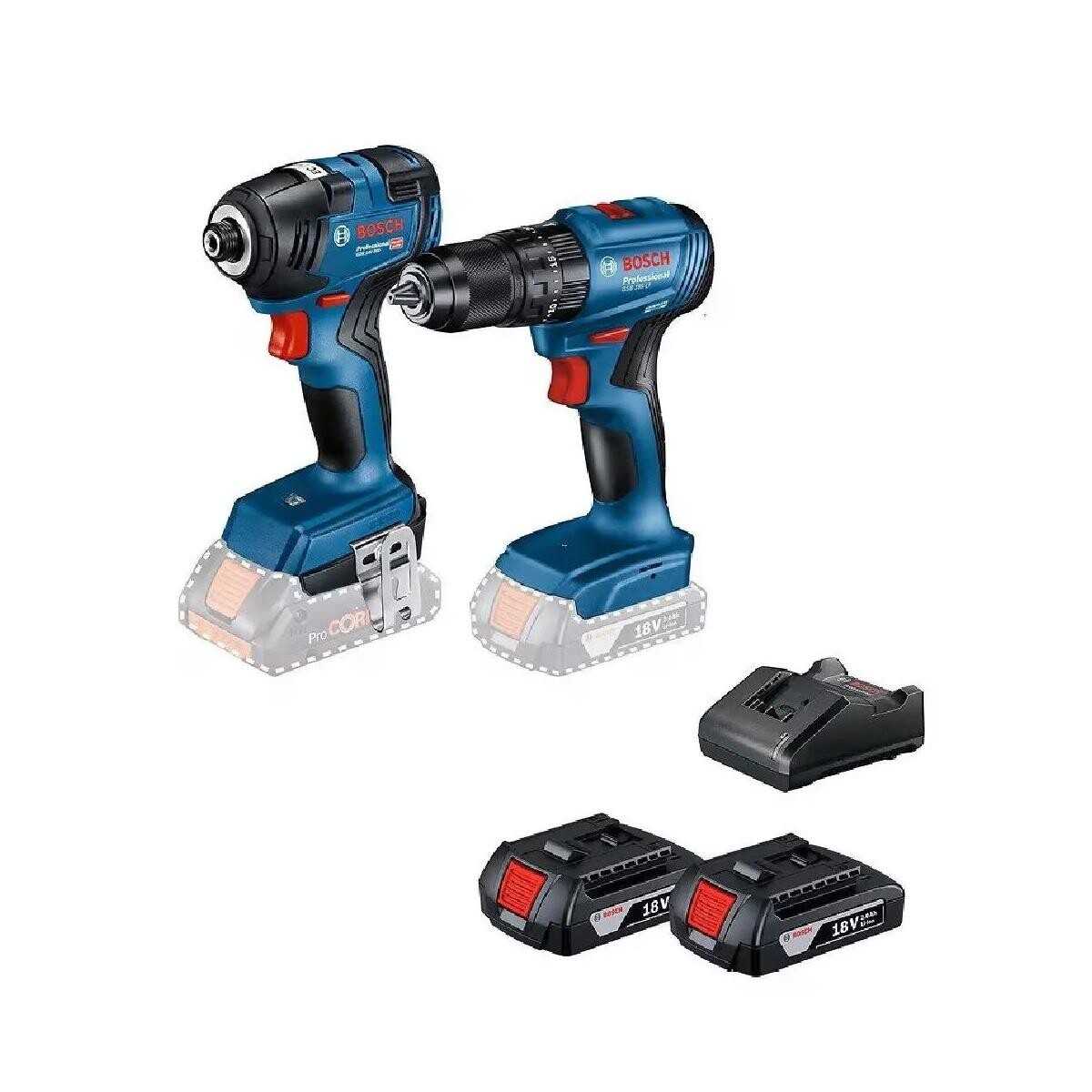 Combo Bosch Furadeira Gsb185 + Chave de Impacto Gdr200 18v Sem Fio