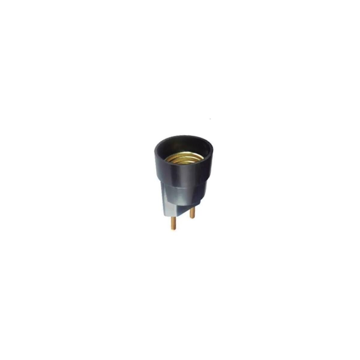 Soquete Adaptador C/ Plug Macho Preto - Padrão Abnt