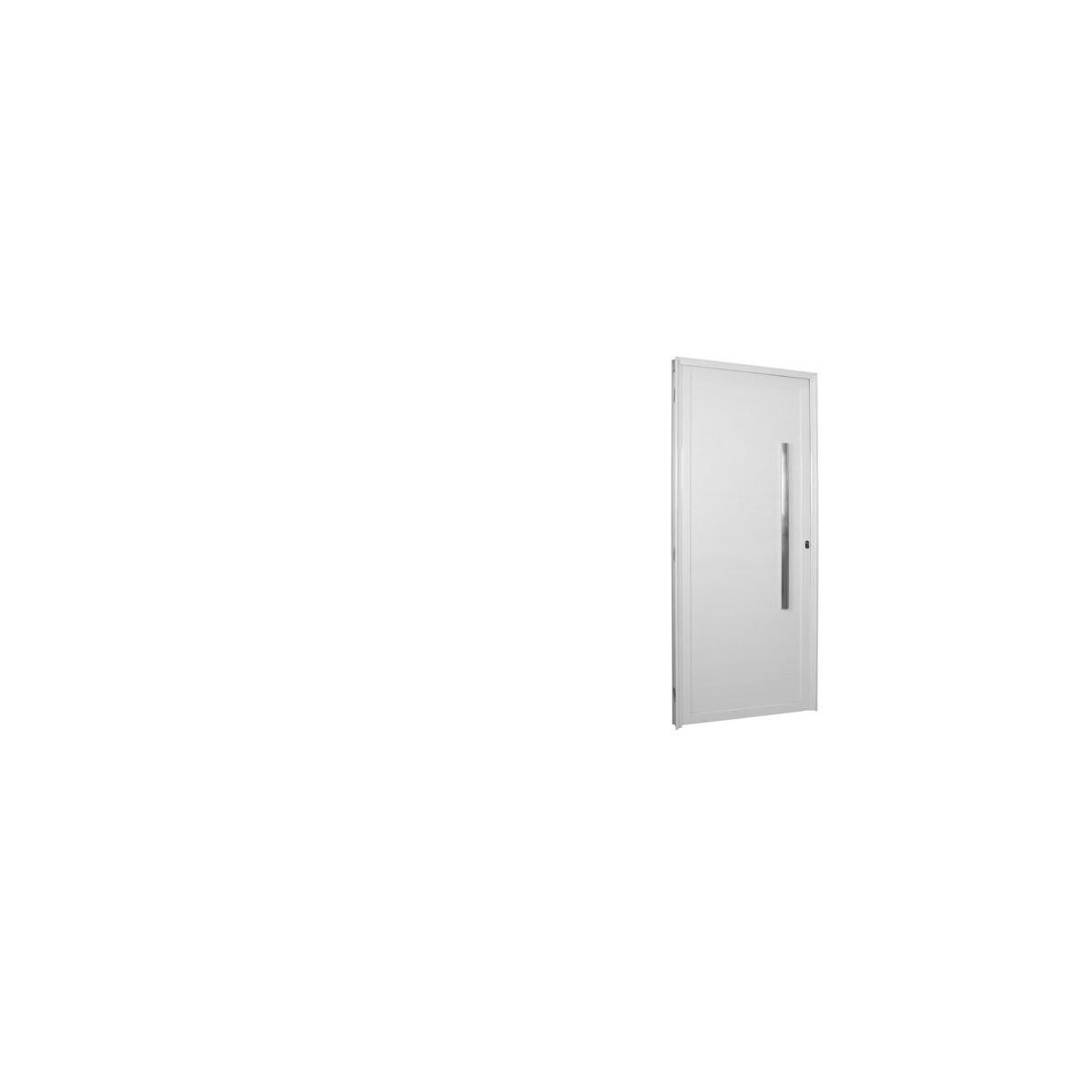 Porta de Giro Mgm Alumínio/aço Lambri 210x90 Branco Puxador Esq