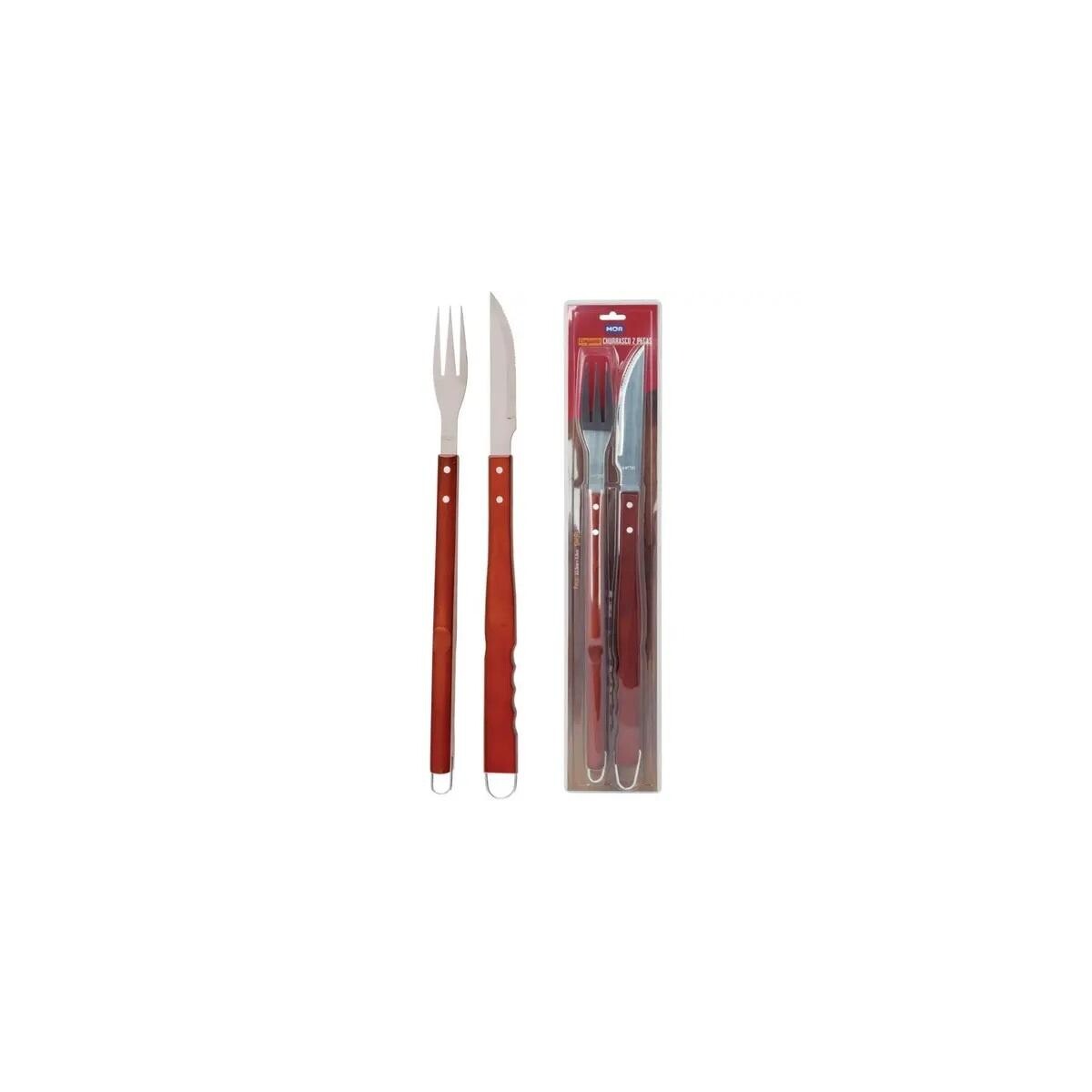 Conjunto Churrasco Mor 2 Peças Inox Profissional Premium