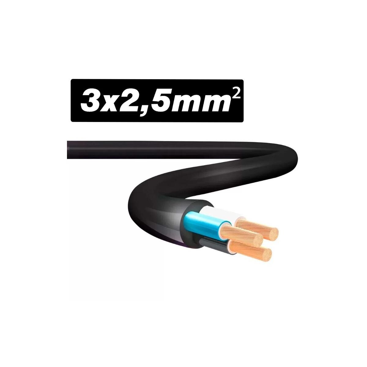 Fio Cabo Pp 3x2,5mm Flexível Abnt para Instalações Seguras