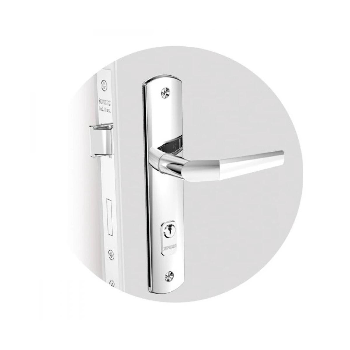 Fechadura Externa Soprano Popline Reta Cromada 40x53