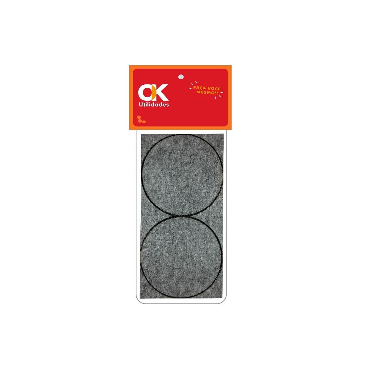 Feltro Redondo Adesivo 50x2mm Ok Utilidades - Protetor de Móveis