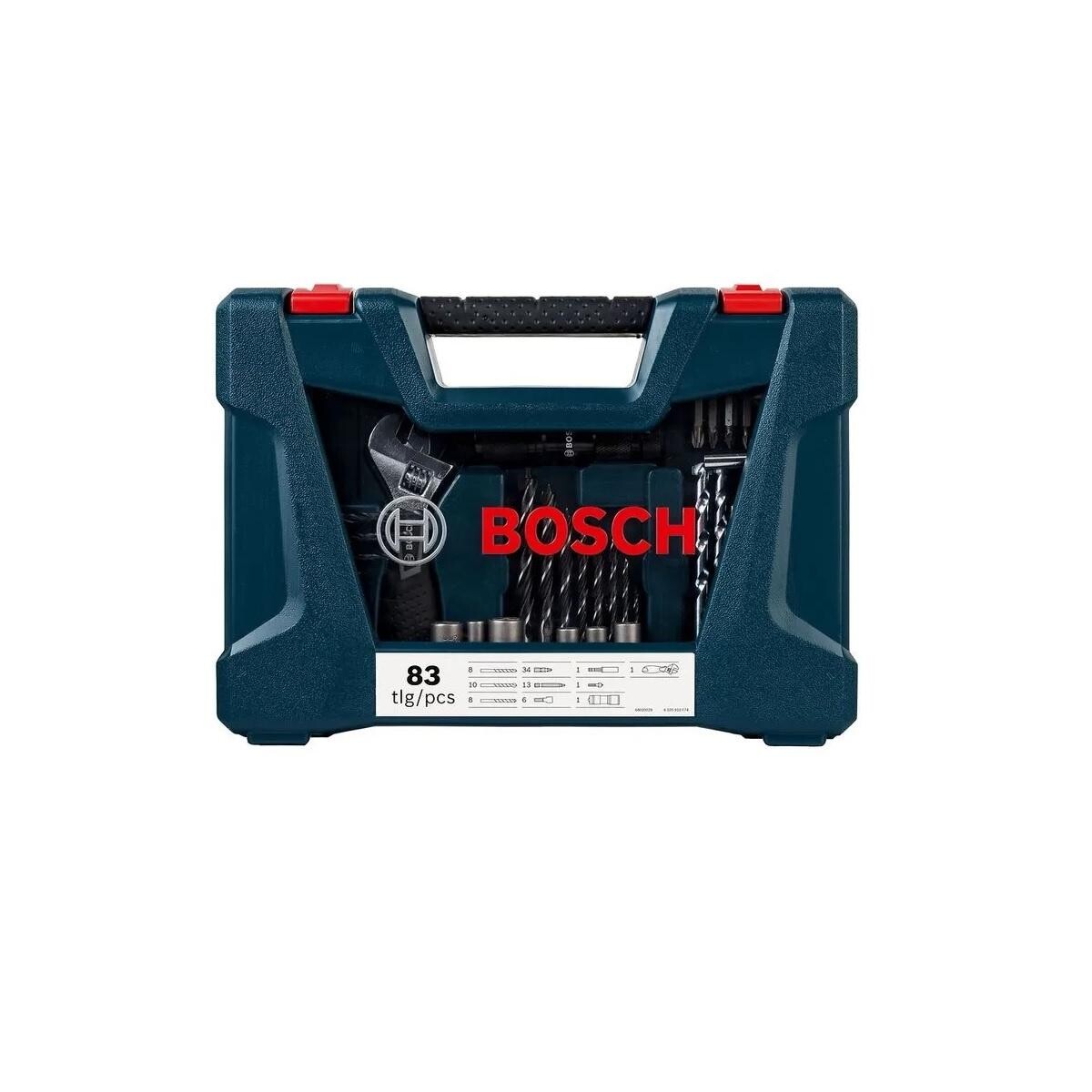 Mala de Acessórios Bosch V-line 83 Peças Completo para Construção