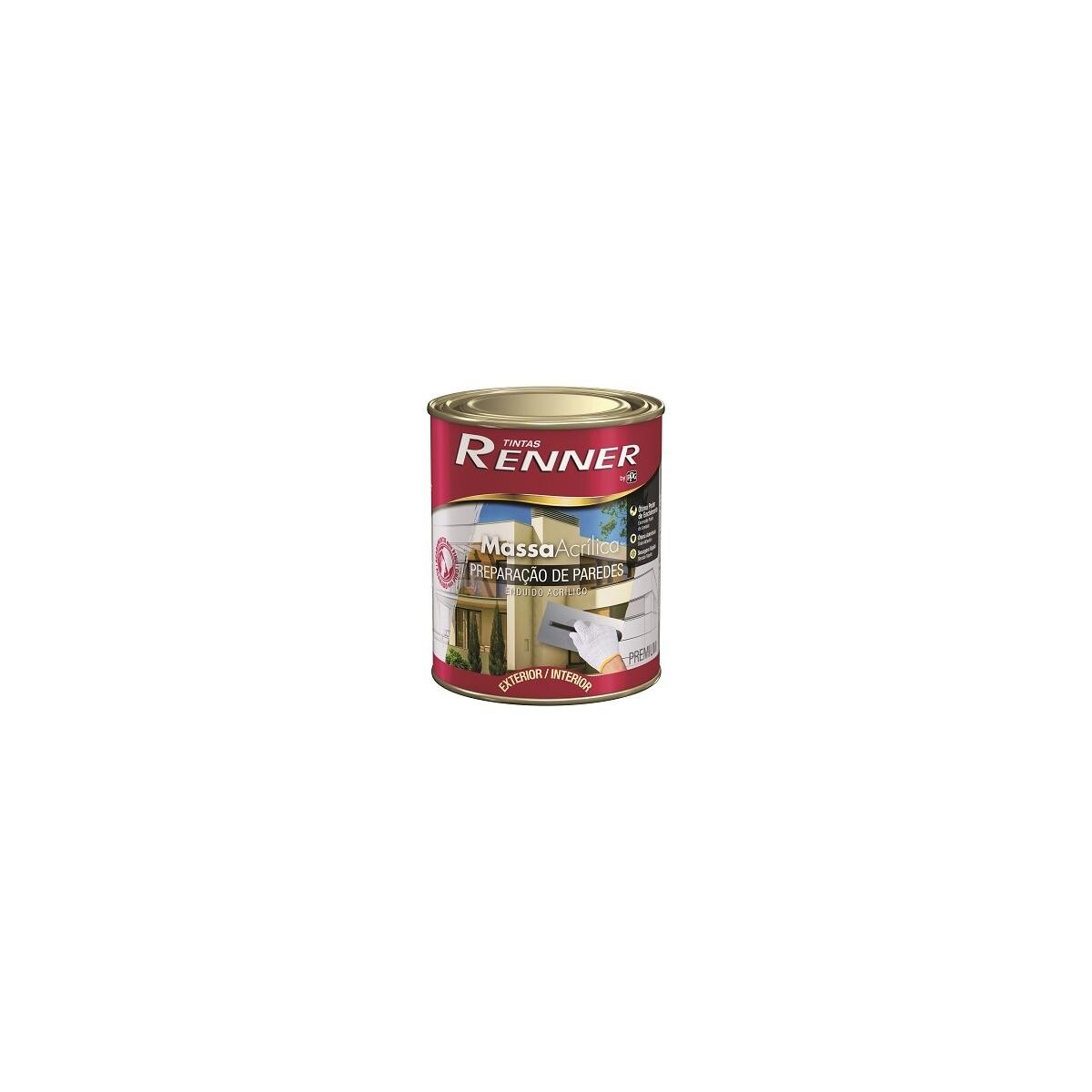 Massa Acrílica Renner Branca 0,9l (1,6kg) - Preparação de Superfície