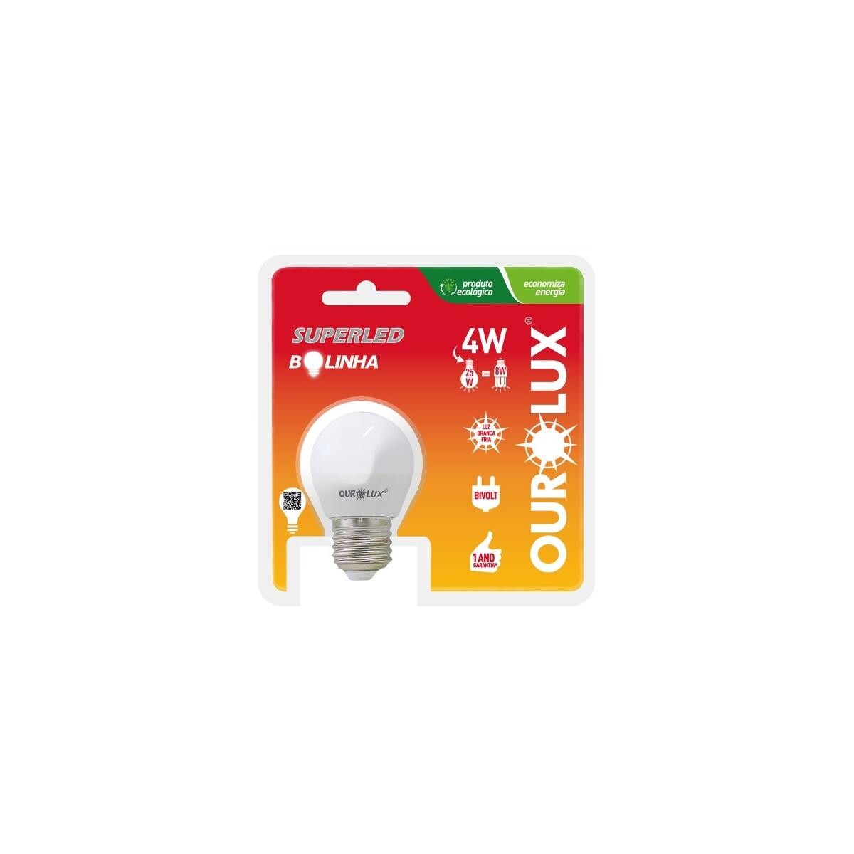 Lâmpada Led Bolinha 4w 6500k Fria Ourolux