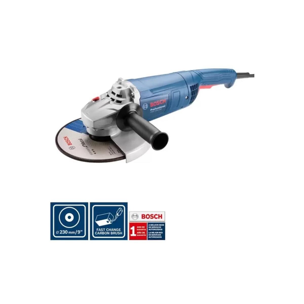 Esmerilhadeira Angular Bosch Gws 2200-230 9 Polegadas 2000w