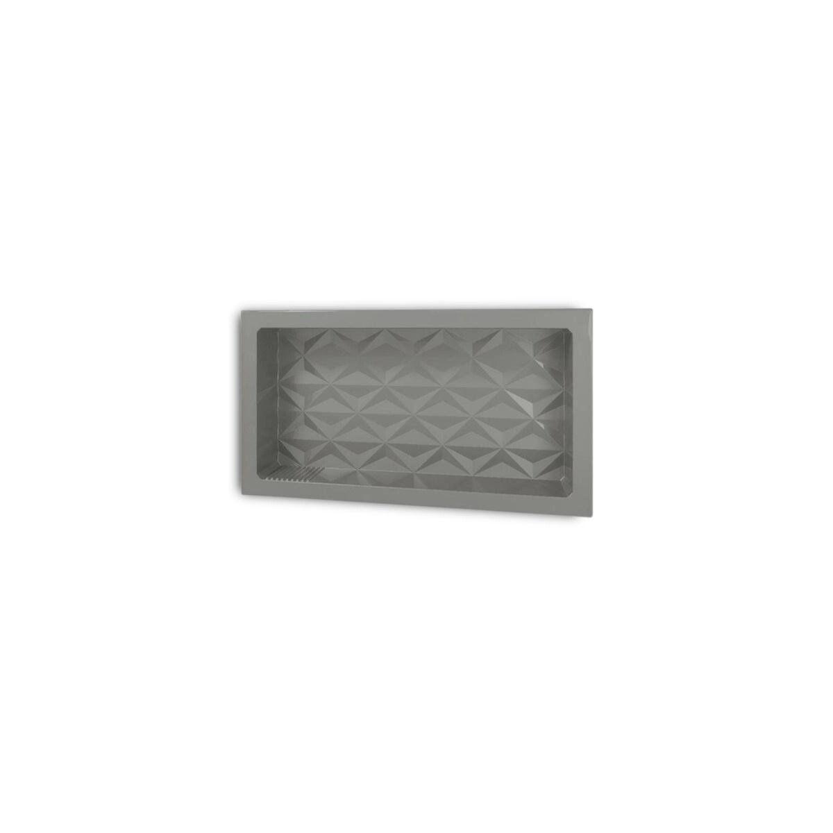 Nicho de Embutir Abs 35x63cm Cinza Plastifica para Banheiro