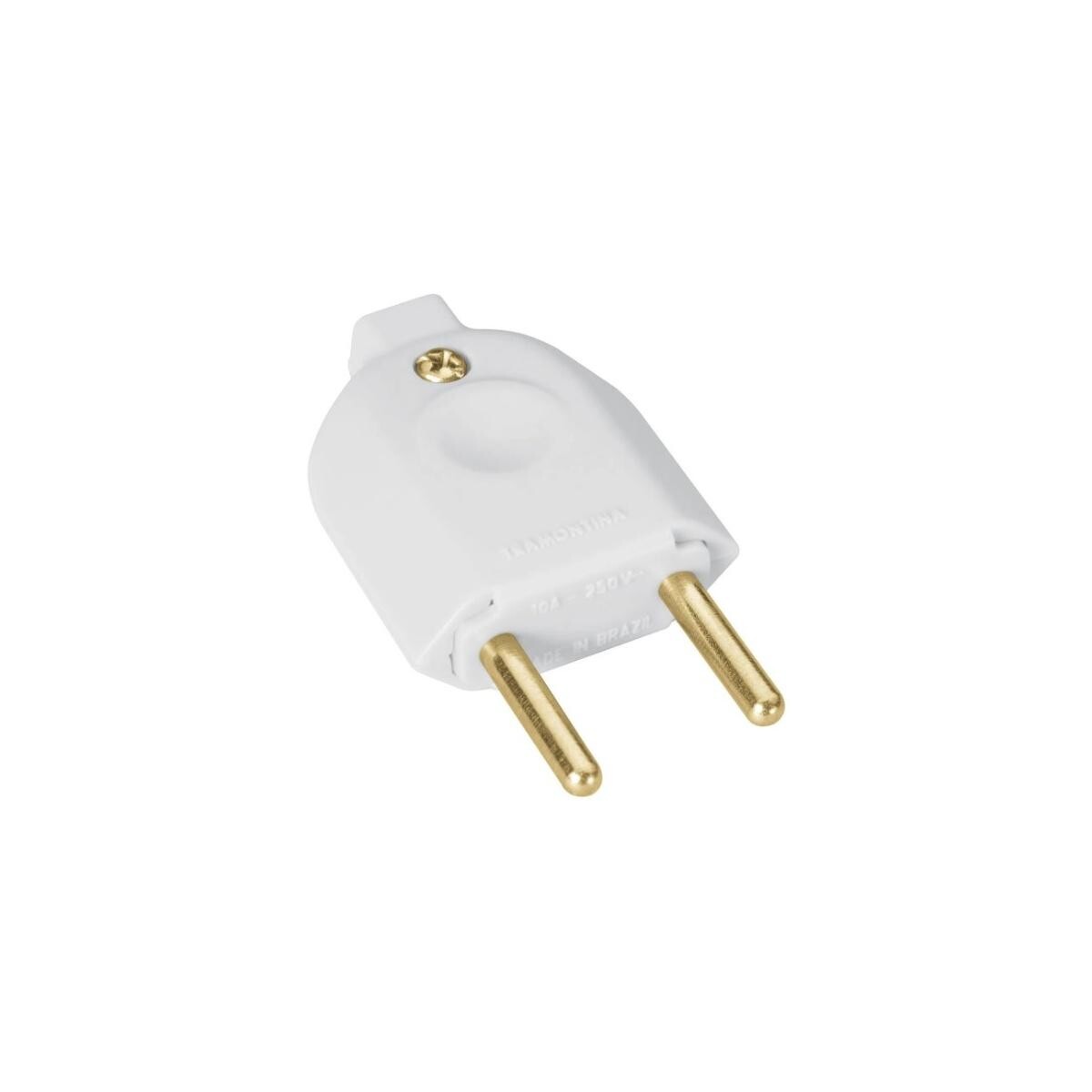 Plug Macho 2p 10a/250v Branco Tramontina - Padrão Abnt