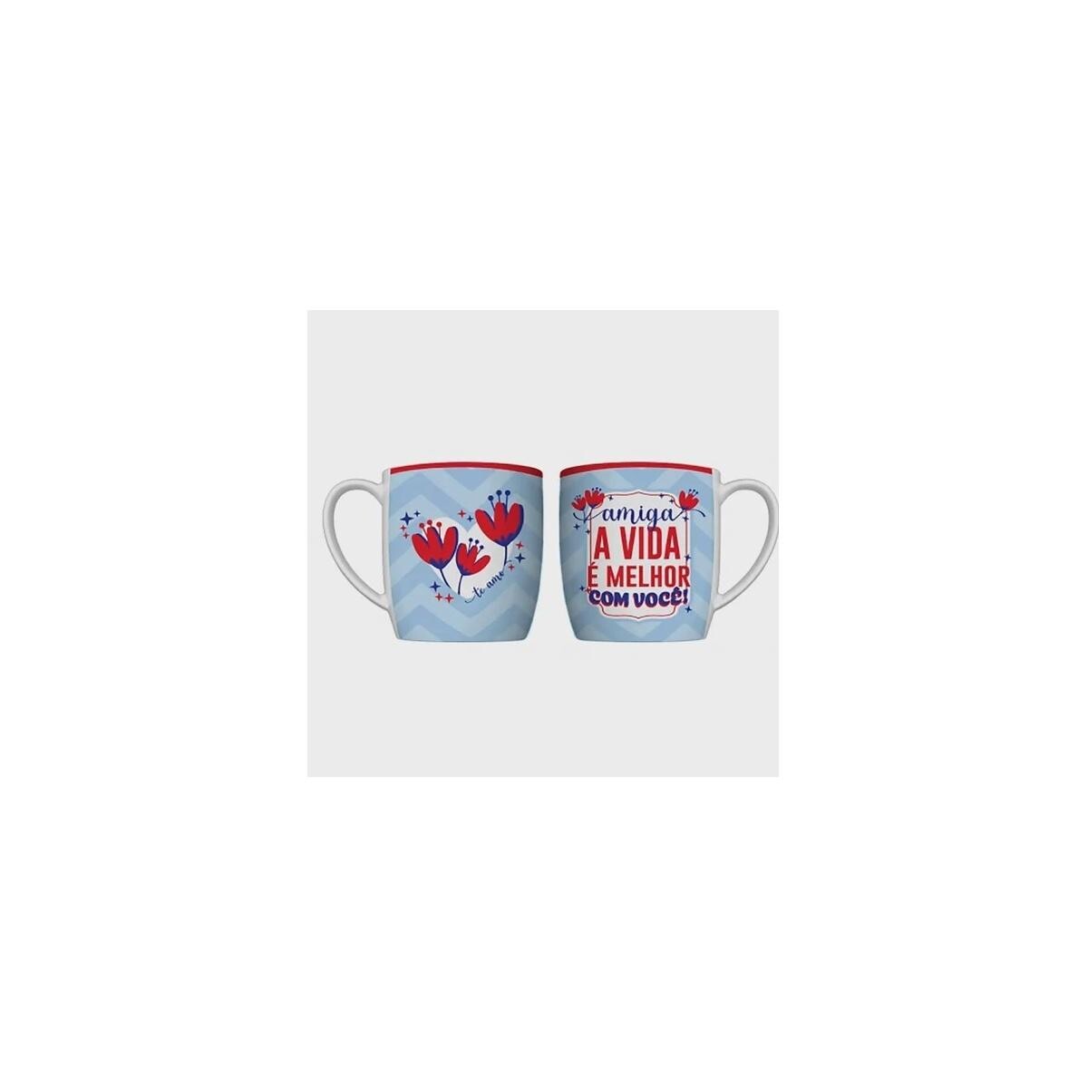 Caneca de Porcelana Allmix Amiga 360ml: Durabilidade e Conforto