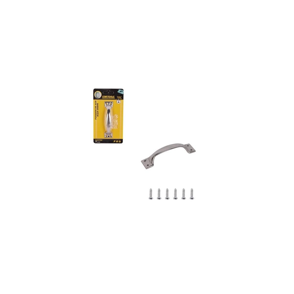 Kit Puxador Alça Zincado 4" Startools com Parafusos