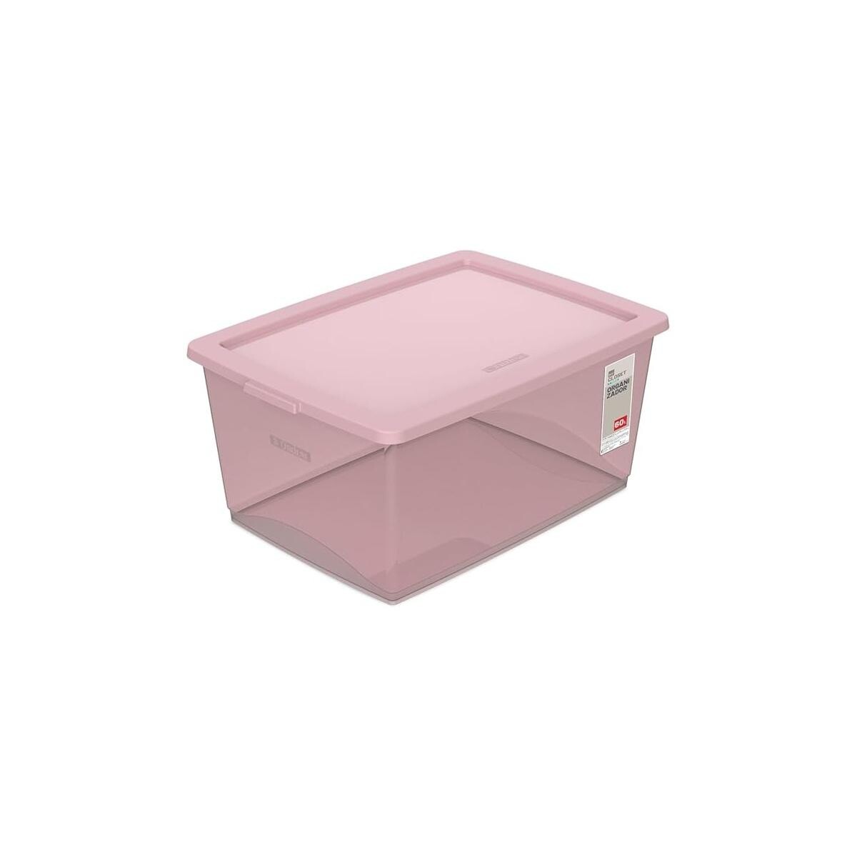 Caixa Organizadora Plástica Rosé 15l My Closet Ordene Cor Ro
