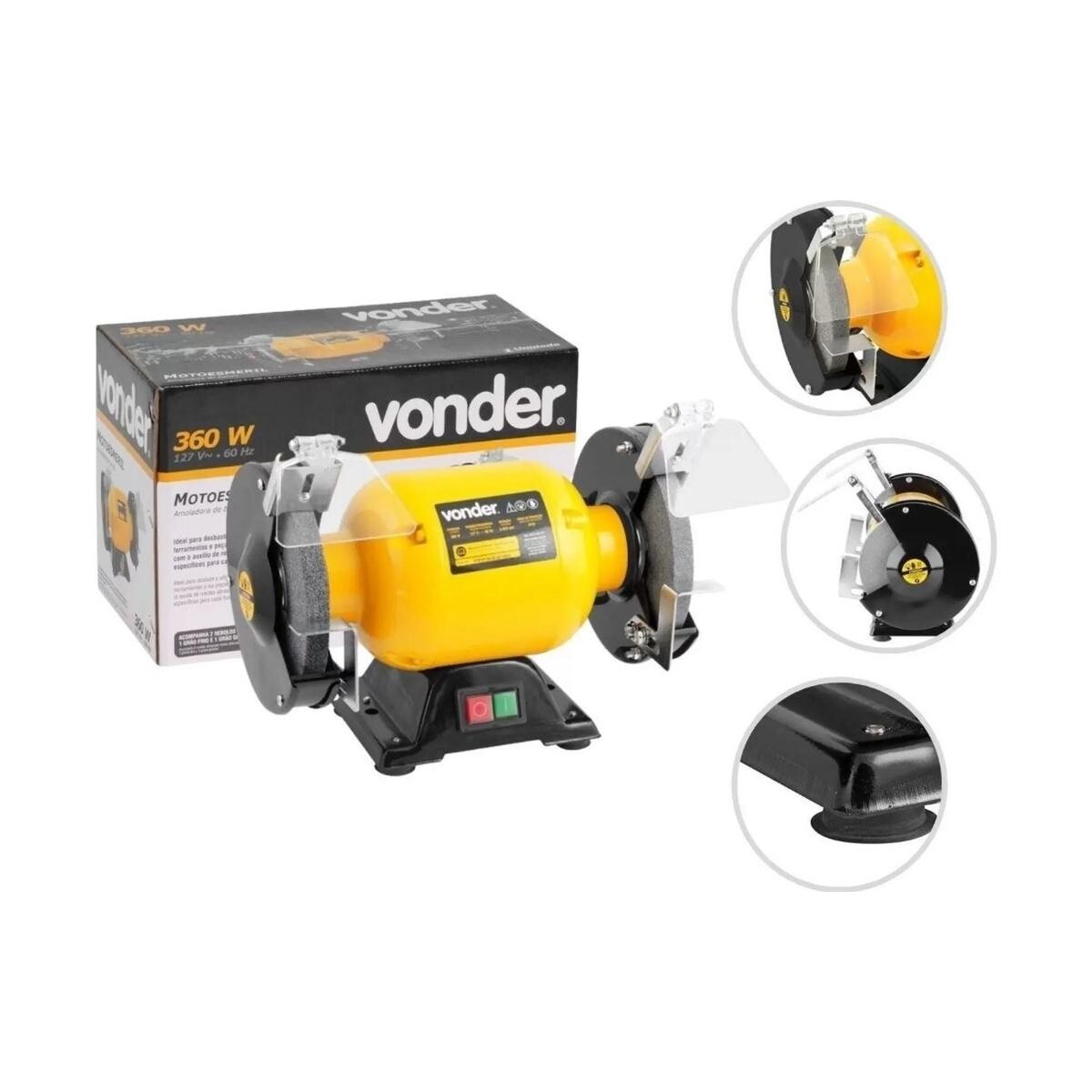 Motoesmeril 360w Monofásico 220v Vonder para Ferramentas e Desbastes