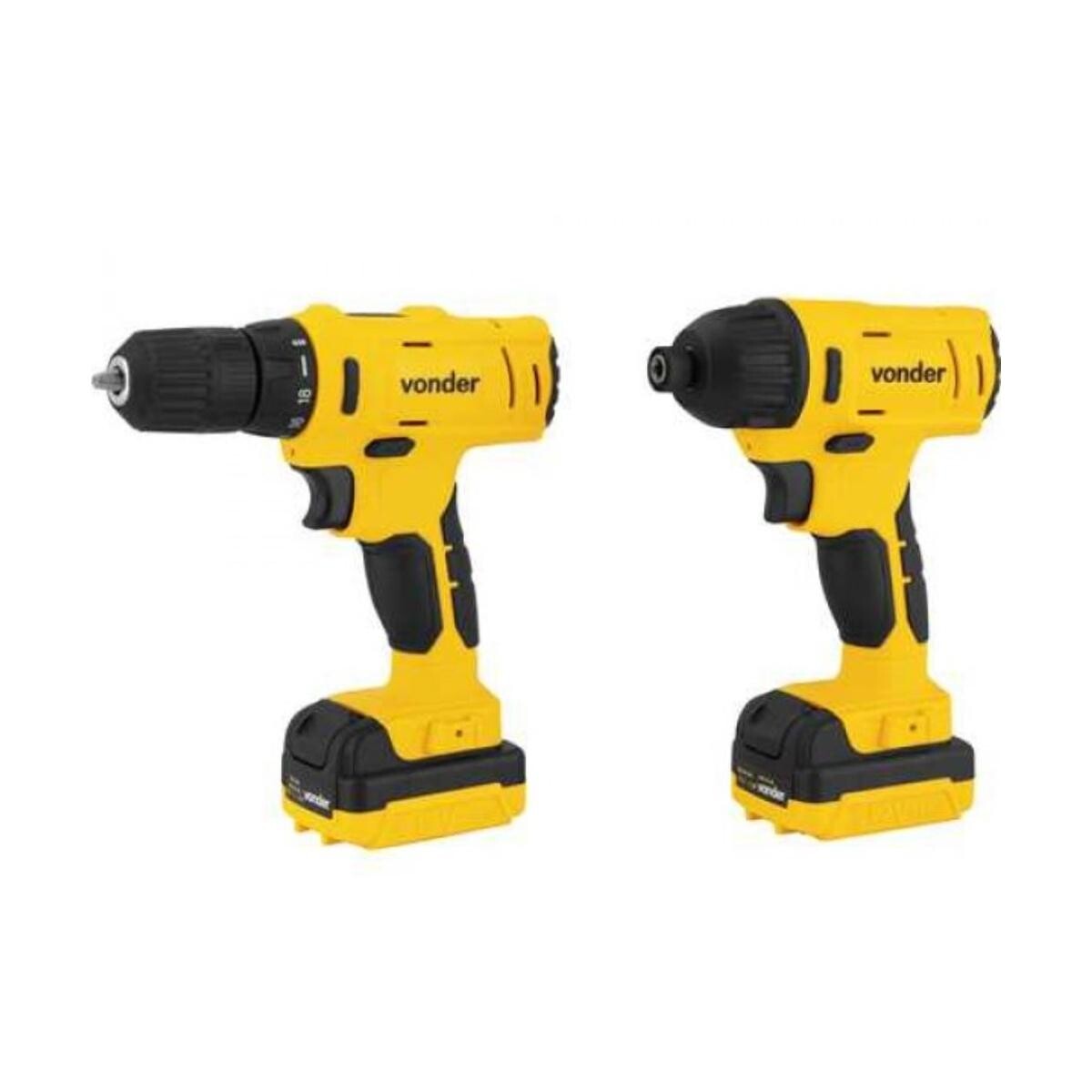 Kit Vonder 12v: Parafusadeira/furadeira e Parafusadeira de Impacto a Bateria