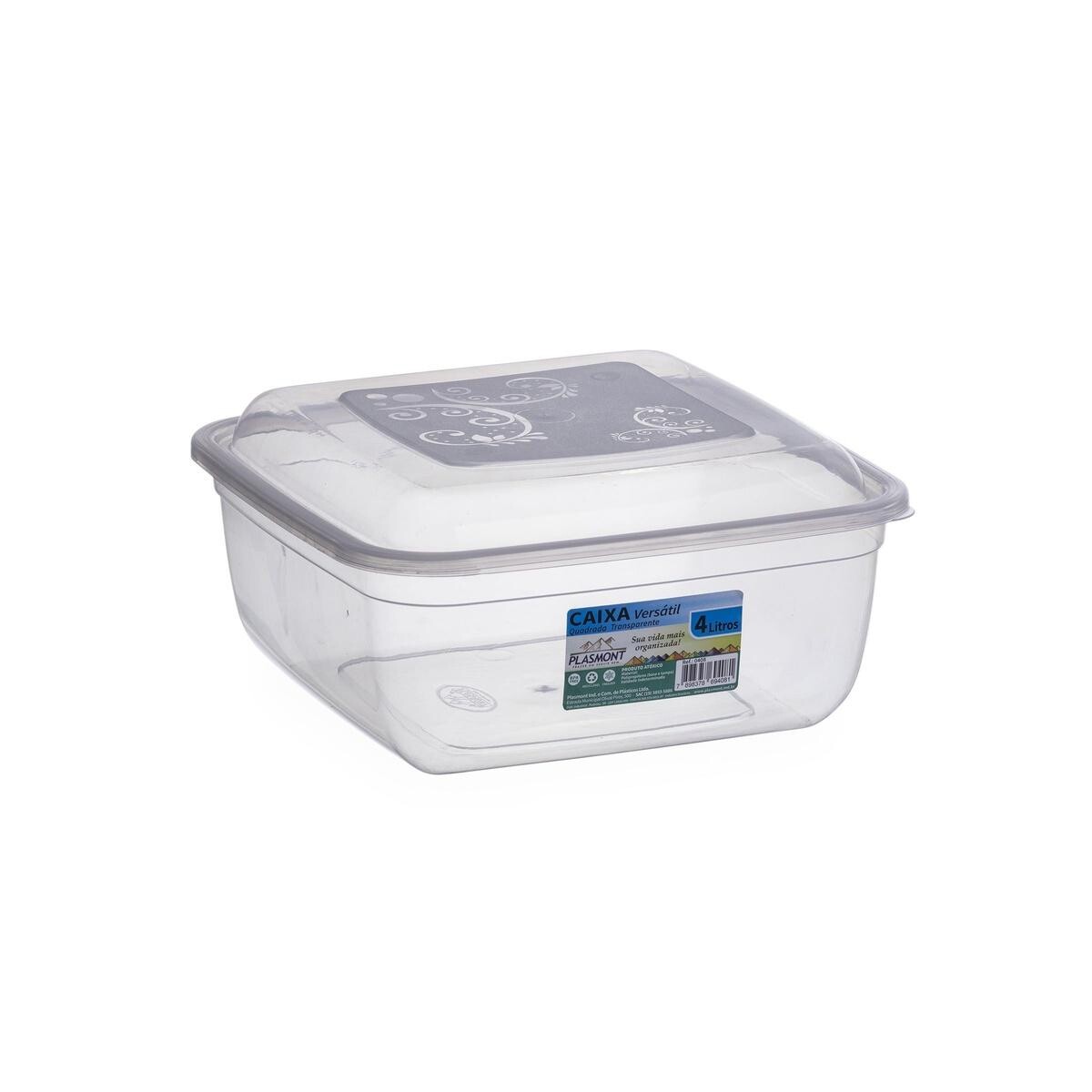 Caixa Organizadora Quadrada Multiuso 4l Transparente