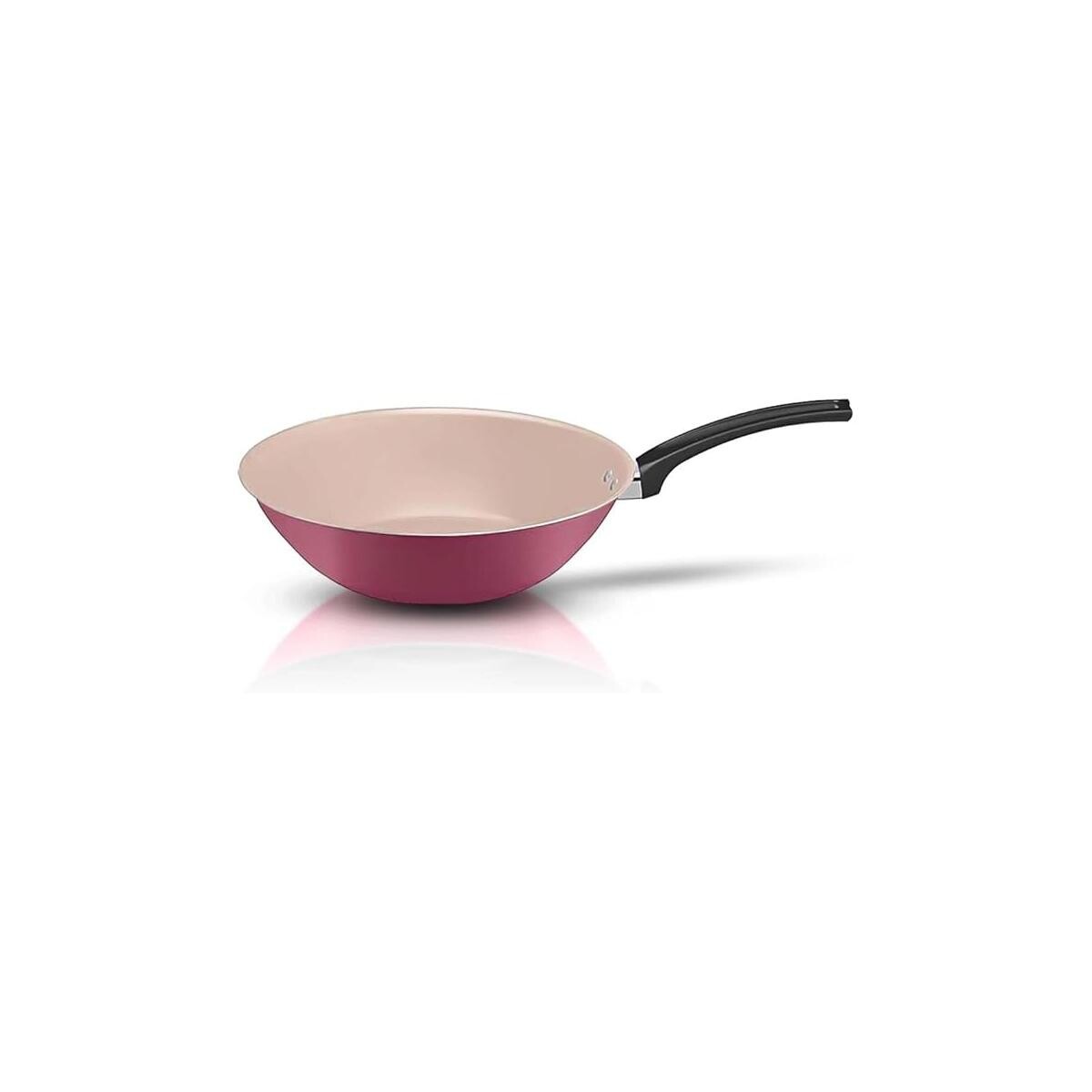 Frigideira Wok Panelux Alumínio 24cm Bege/cereja