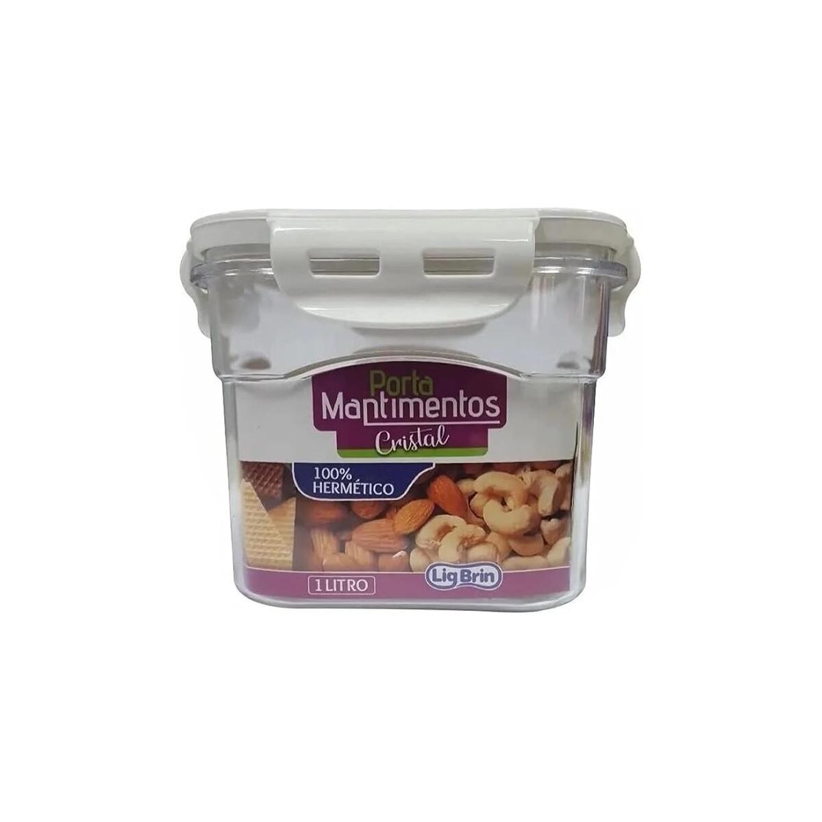 Porta Mantimentos Cristal 1l Lig Brink - Vedação e Organização