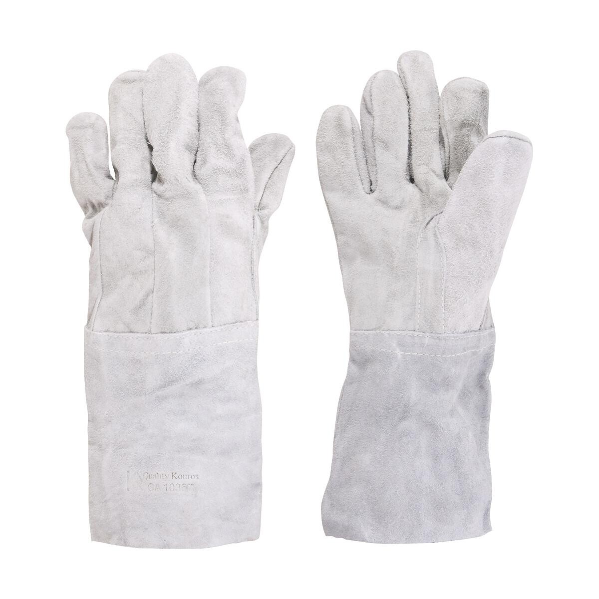 Luva de Segurança Couro Raspa 15cm D - Proteção e Durabilidade