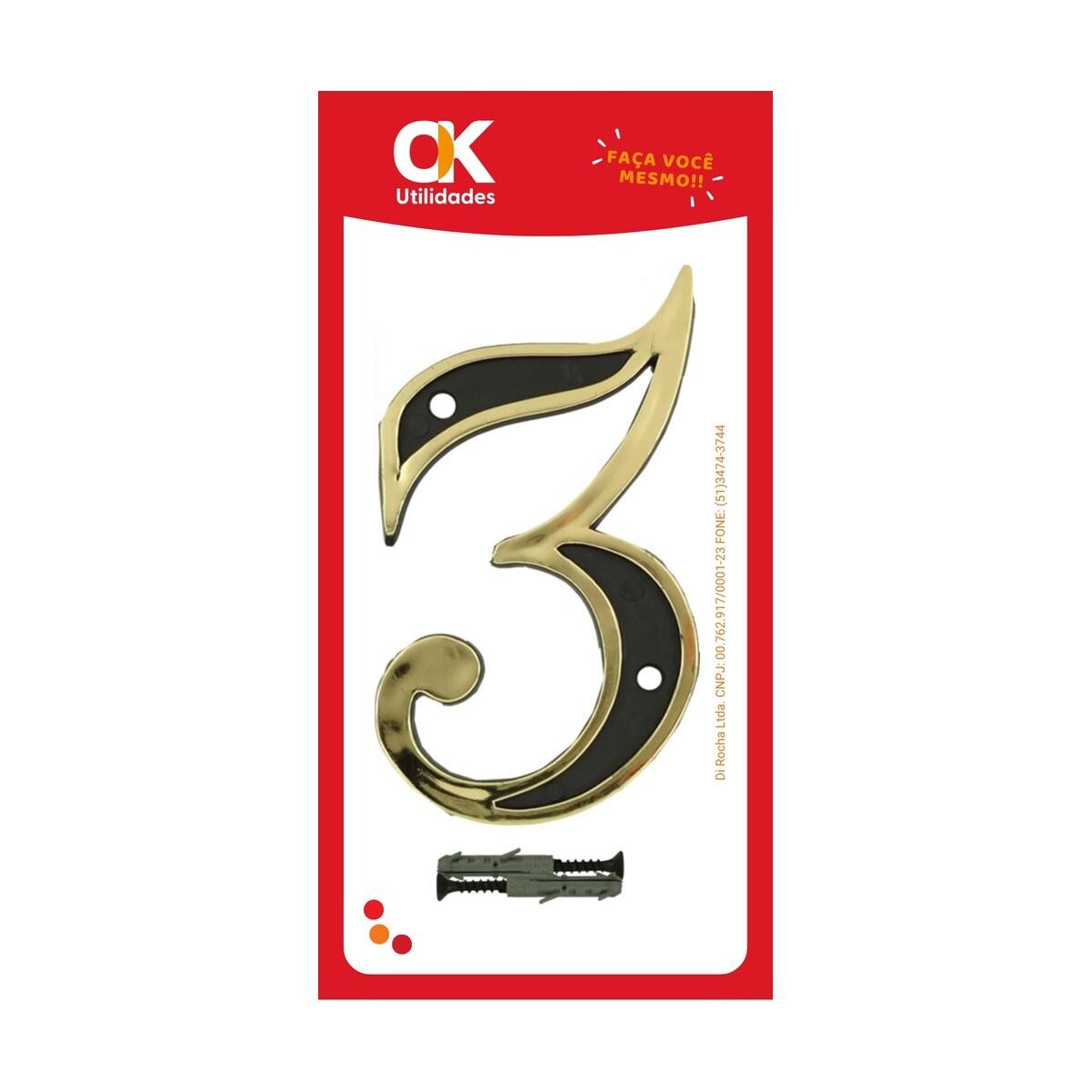 Número para Casa Castellar N°3 Ok Utilidades - Durável e Prático