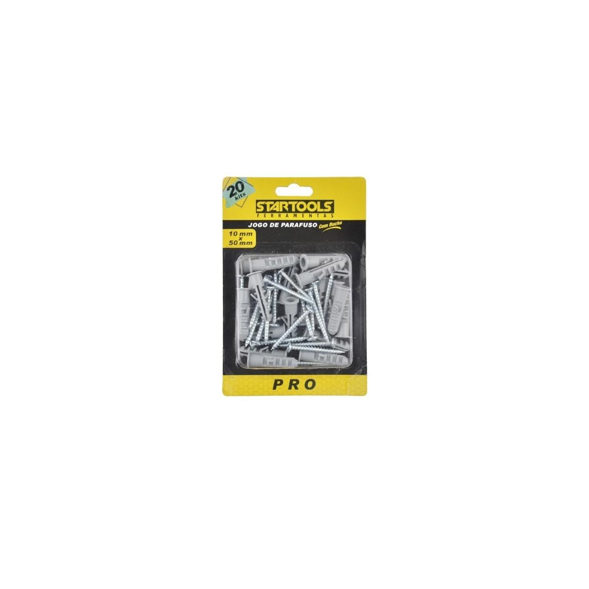 Kit Parafuso e Bucha 10x50mm Startools - 20 Peças para Fixação