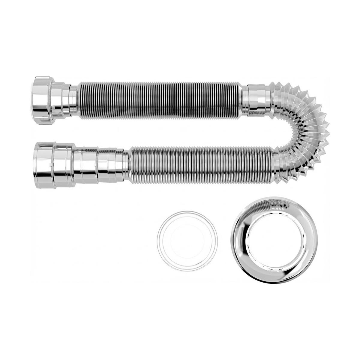 Sifão Tubo Extensível Cromado 1,5m com Canopla - Blukit