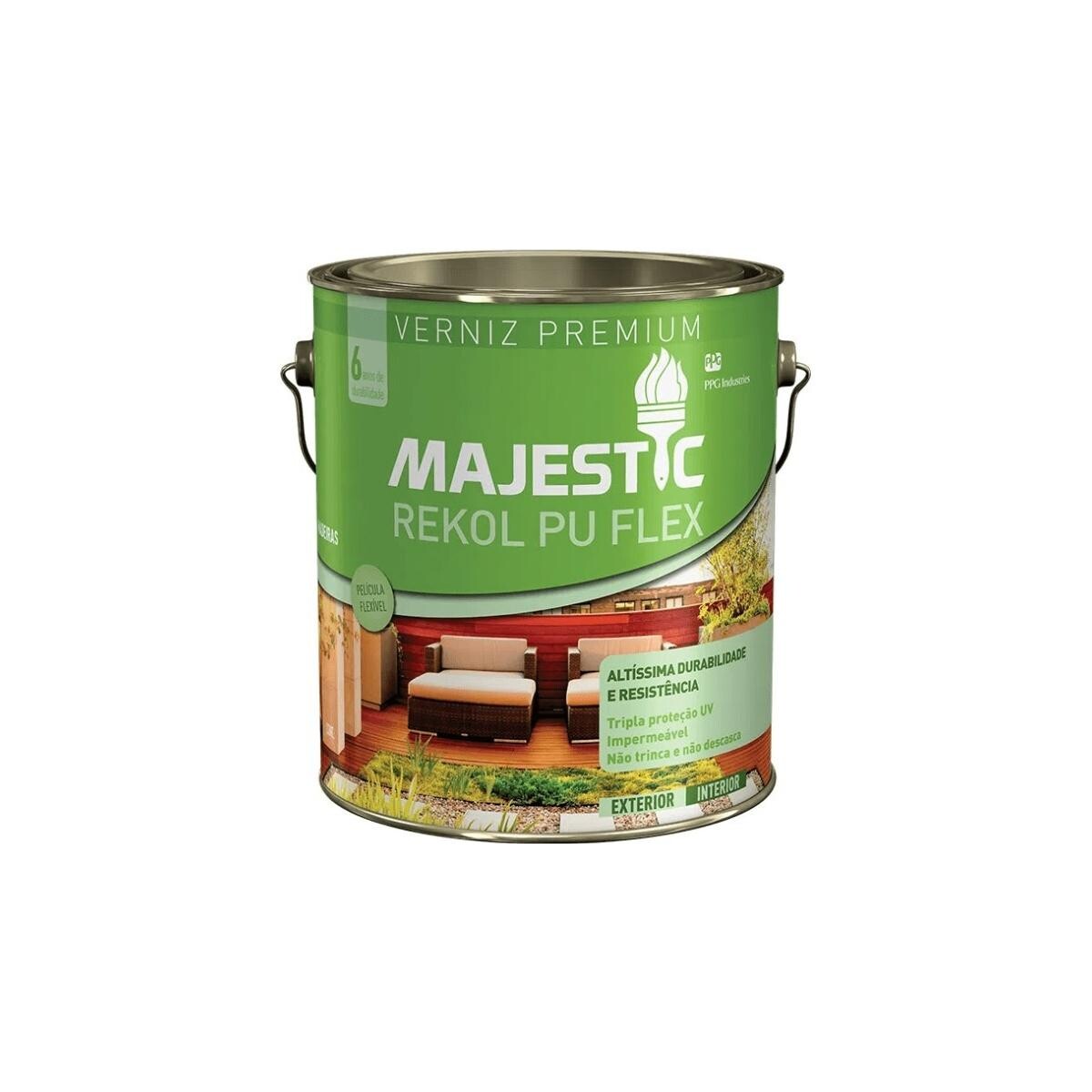 Verniz Pu Flexível Brilhante Majestic Canela 3,6l Abnt
